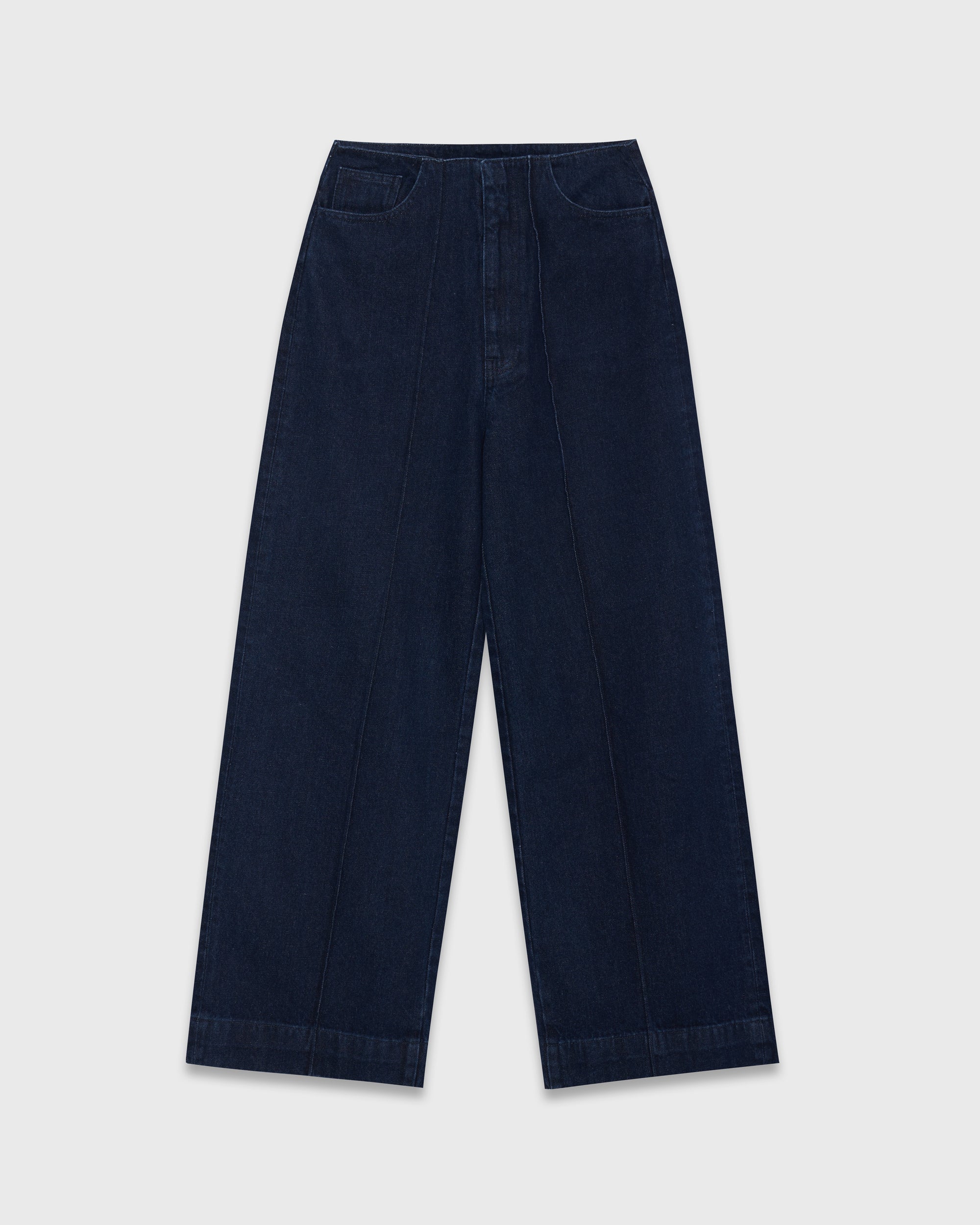 Jungle Urbaine - Tailored High Rise Wide Leg Jeans in Dark Denim