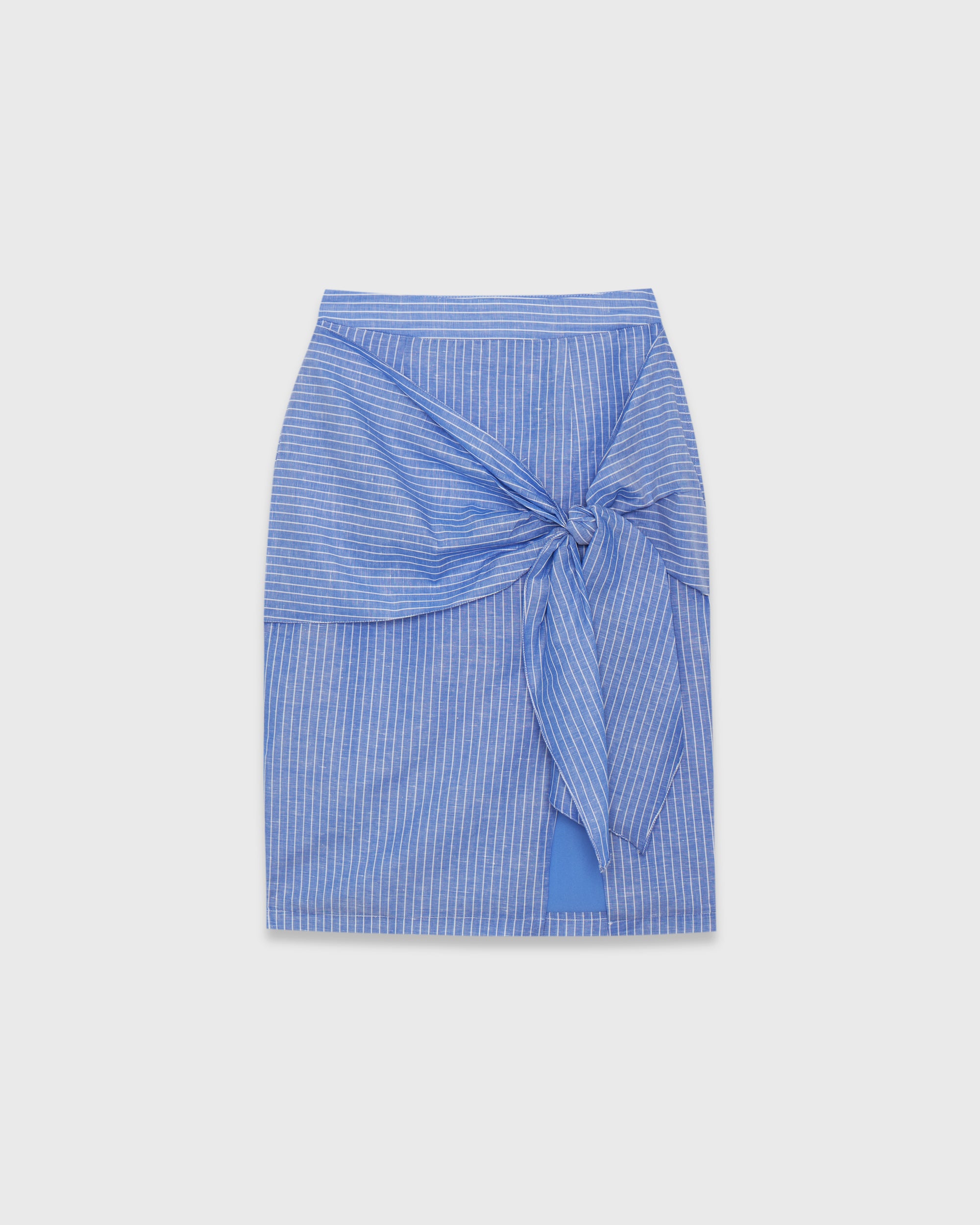 Jungle Urbaine - Front Wrap Skirt in Blue Stripe