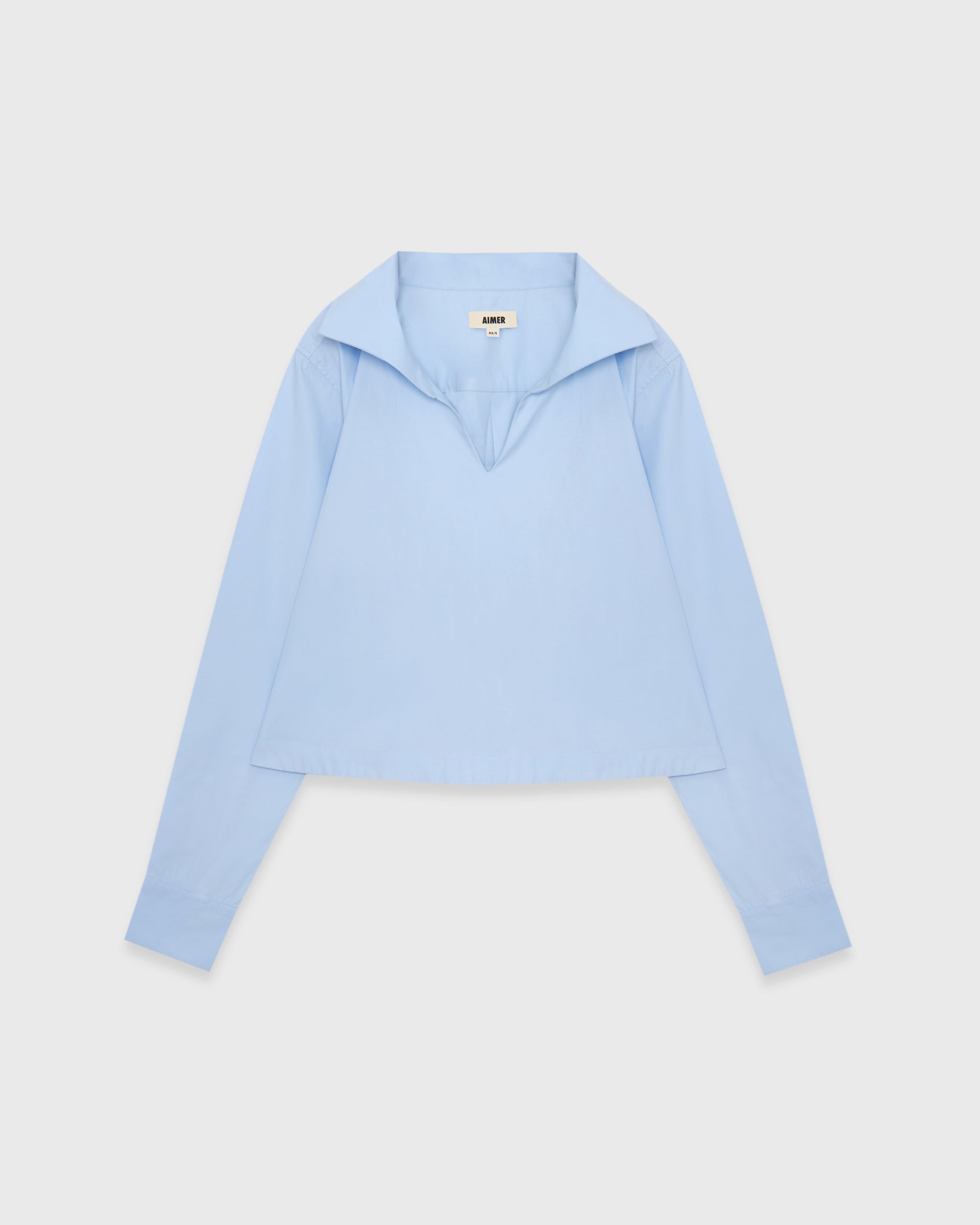 Jungle Urbaine - Sailor Pleated Crop Shirt in Light Blue
