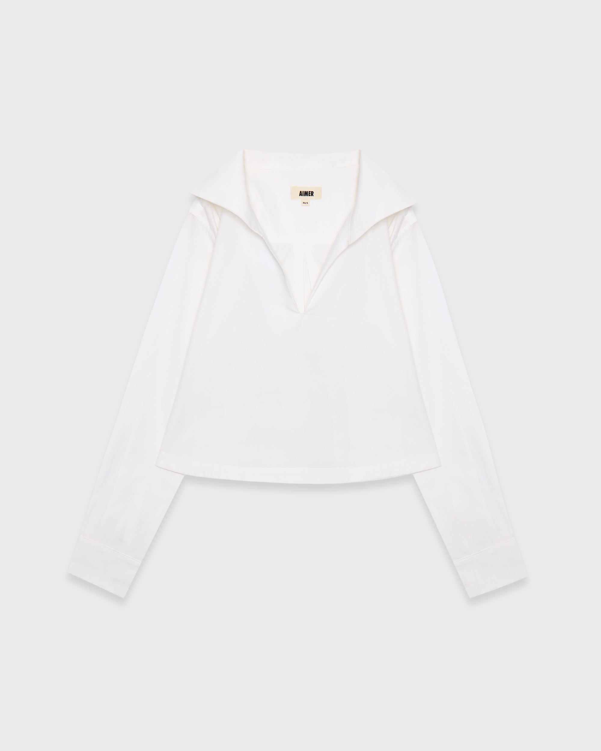 Jungle Urbaine - Sailor Pleated Crop Shirt in White