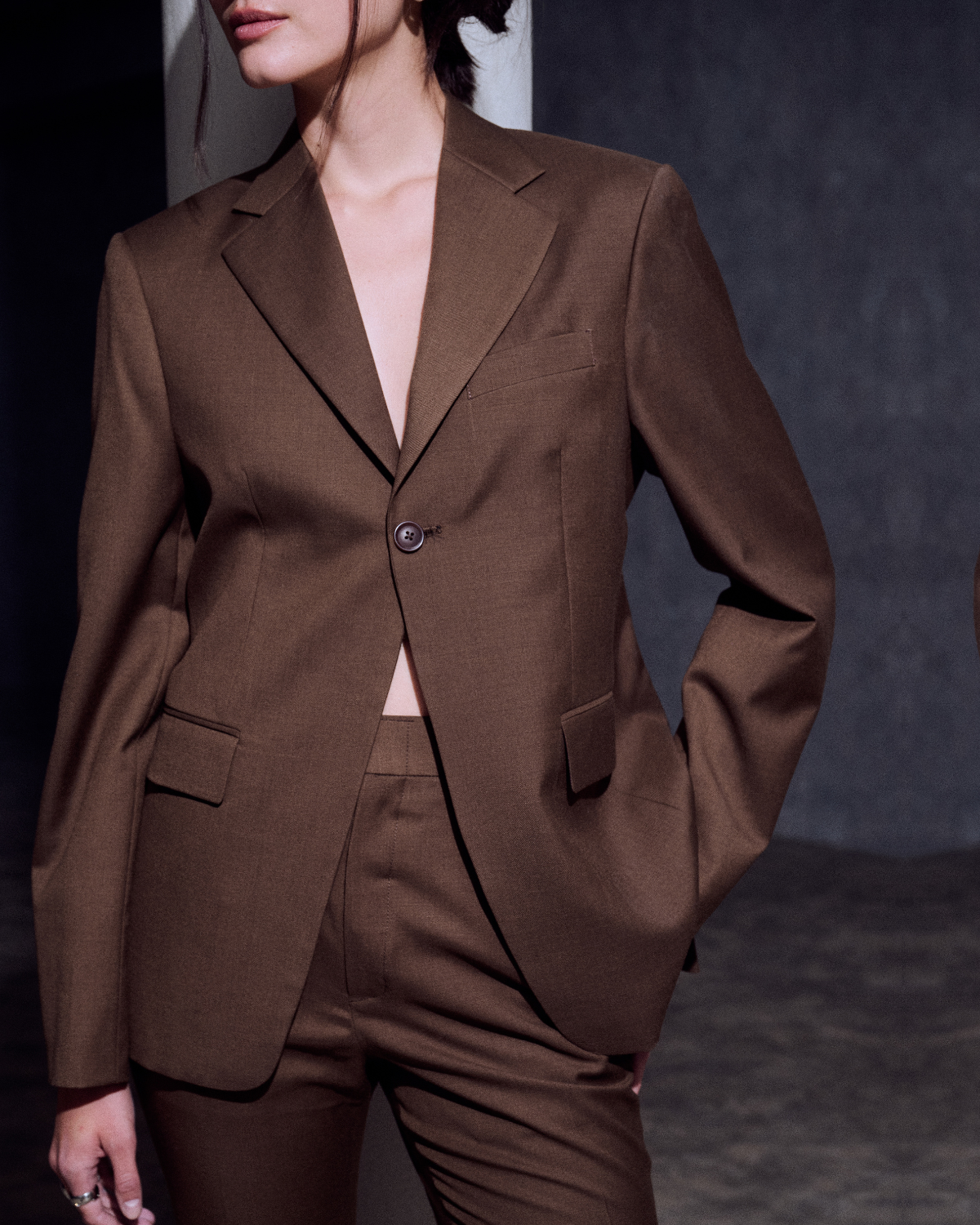 Jungle Urbaine - Slim Fit Blazer in Brown Wool