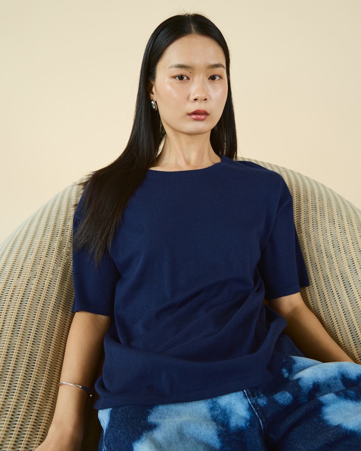 Jungle Urbaine - Oversized Cashmere Tee in Navy