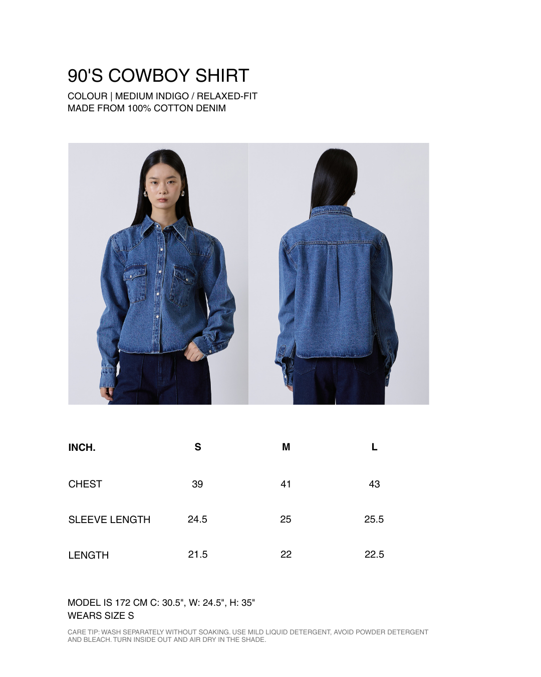 Jungle Urbaine - 90s Cowboy Shirt in Medium Indigo