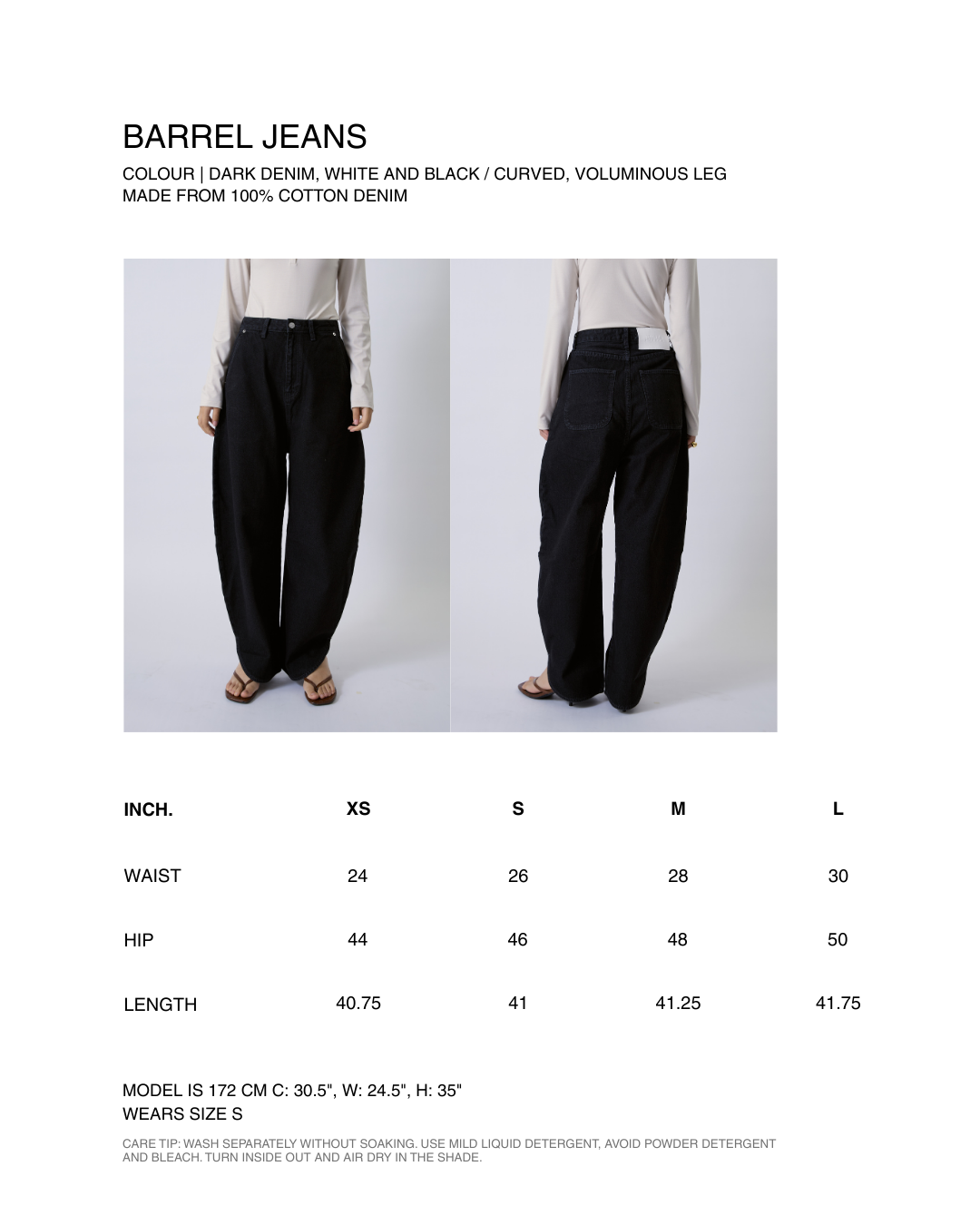 SS25 Denim - Barrel Jeans in Dark Denim