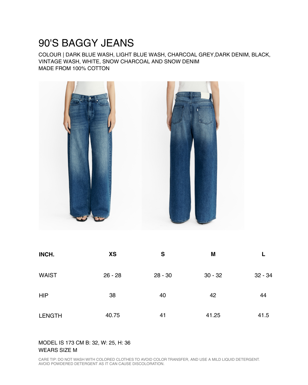 Jungle Urbaine - Baggy Jeans in Snow Denim