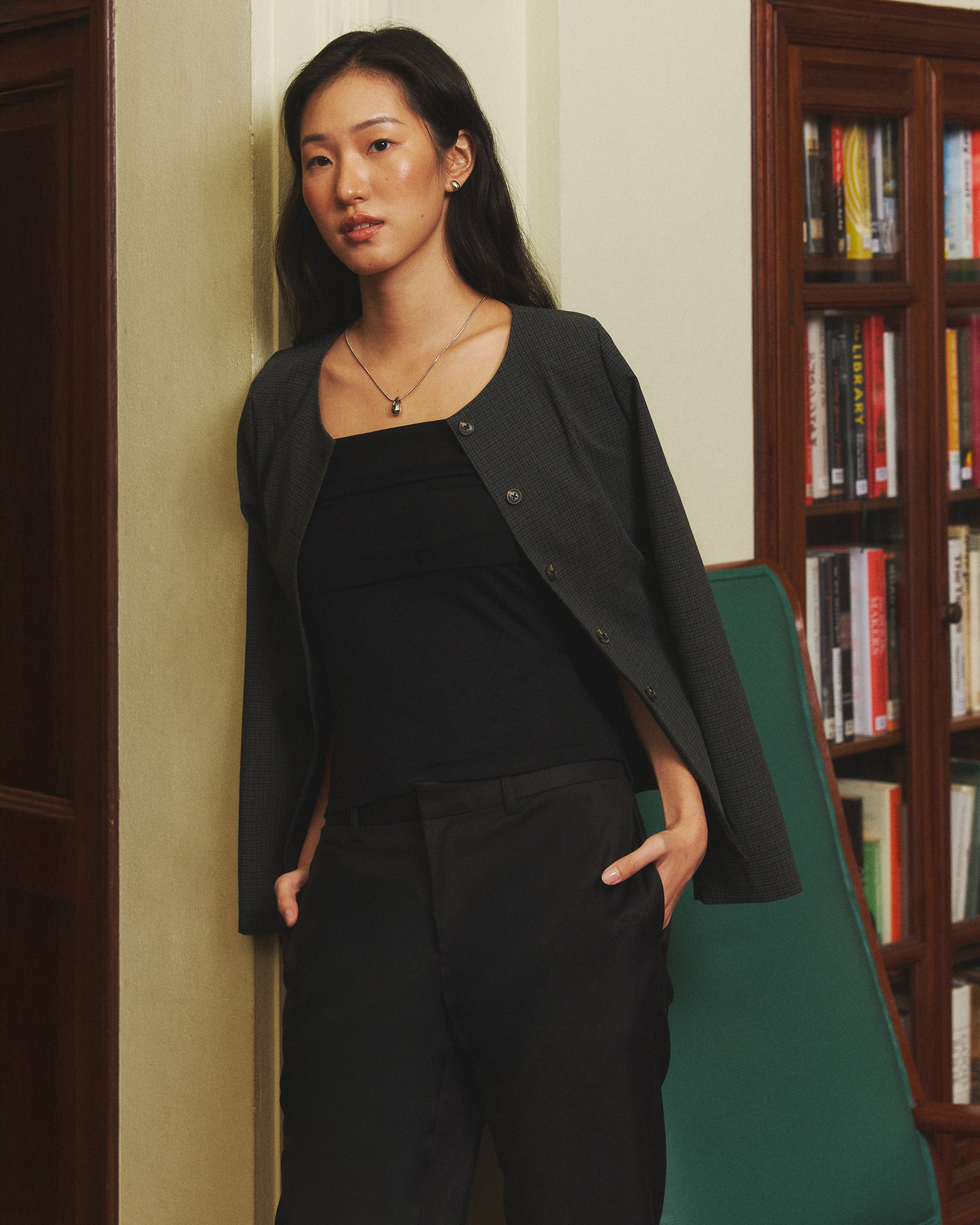 Returns to Nature - Slim Fit Paris Jacket in Charcoal Grey