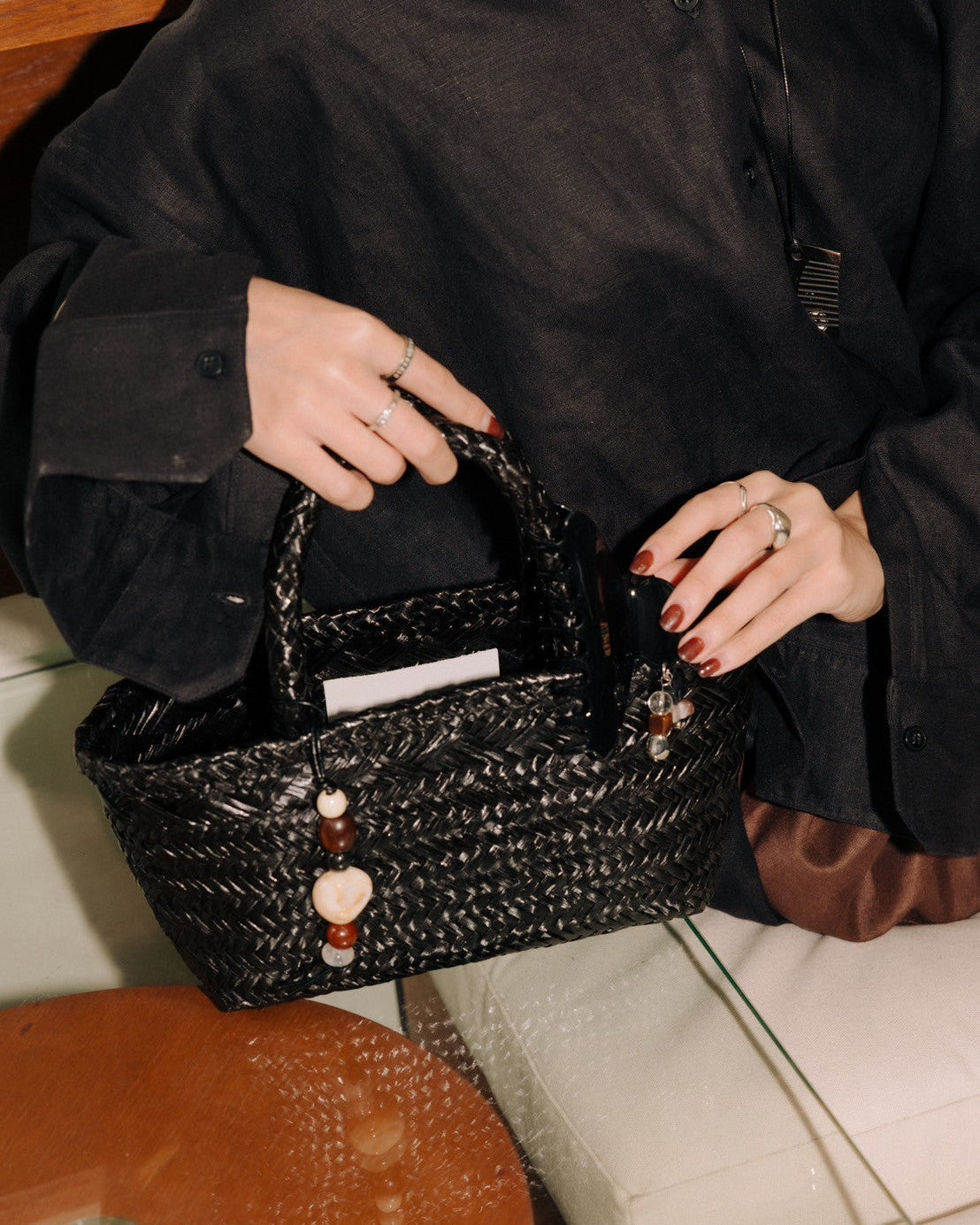 SS25 Lin et Lumière - Le Petite Basket Bag 2.0 in Black