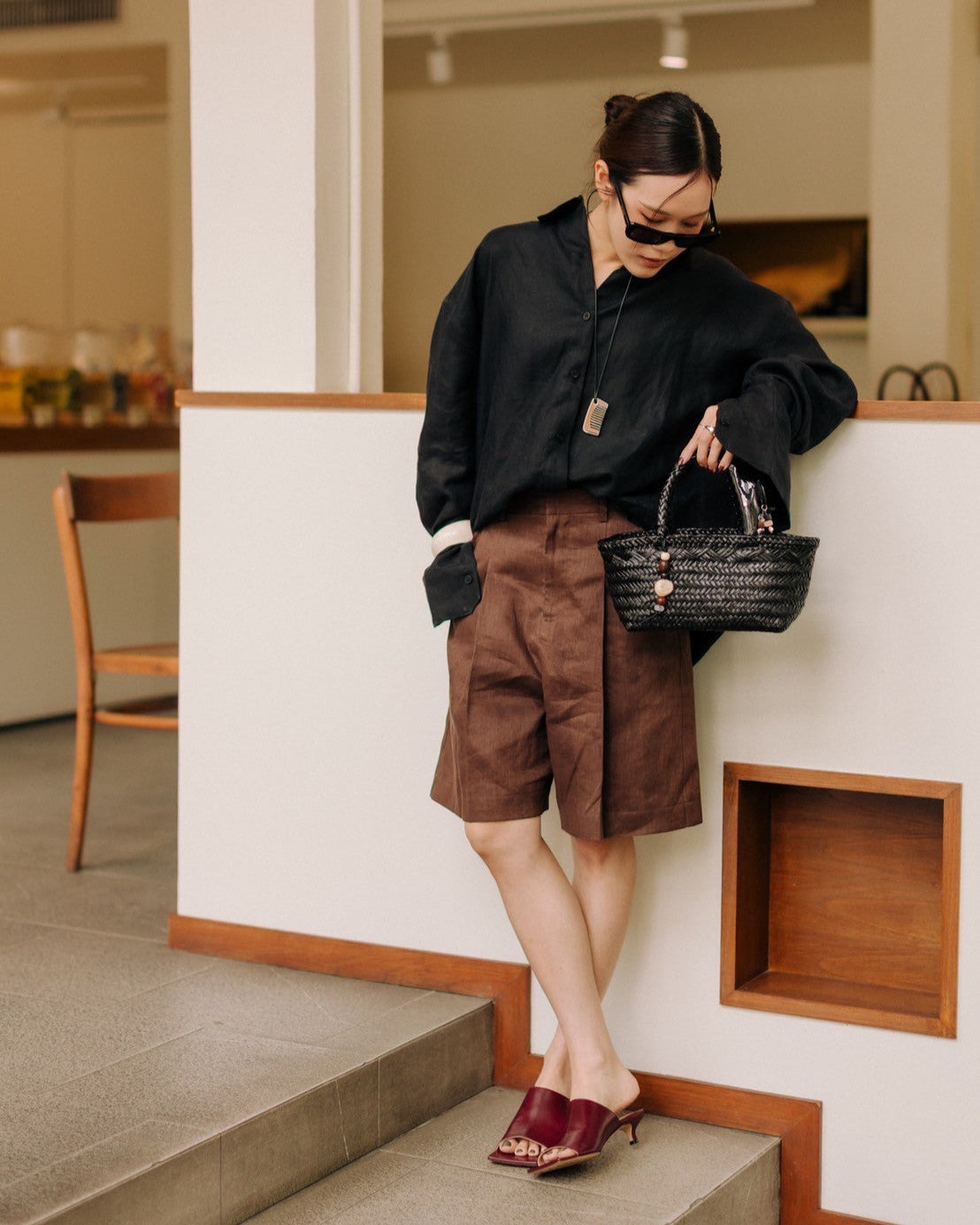 SS25 Lin et Lumière - Le Petite Basket Bag 2.0 in Black