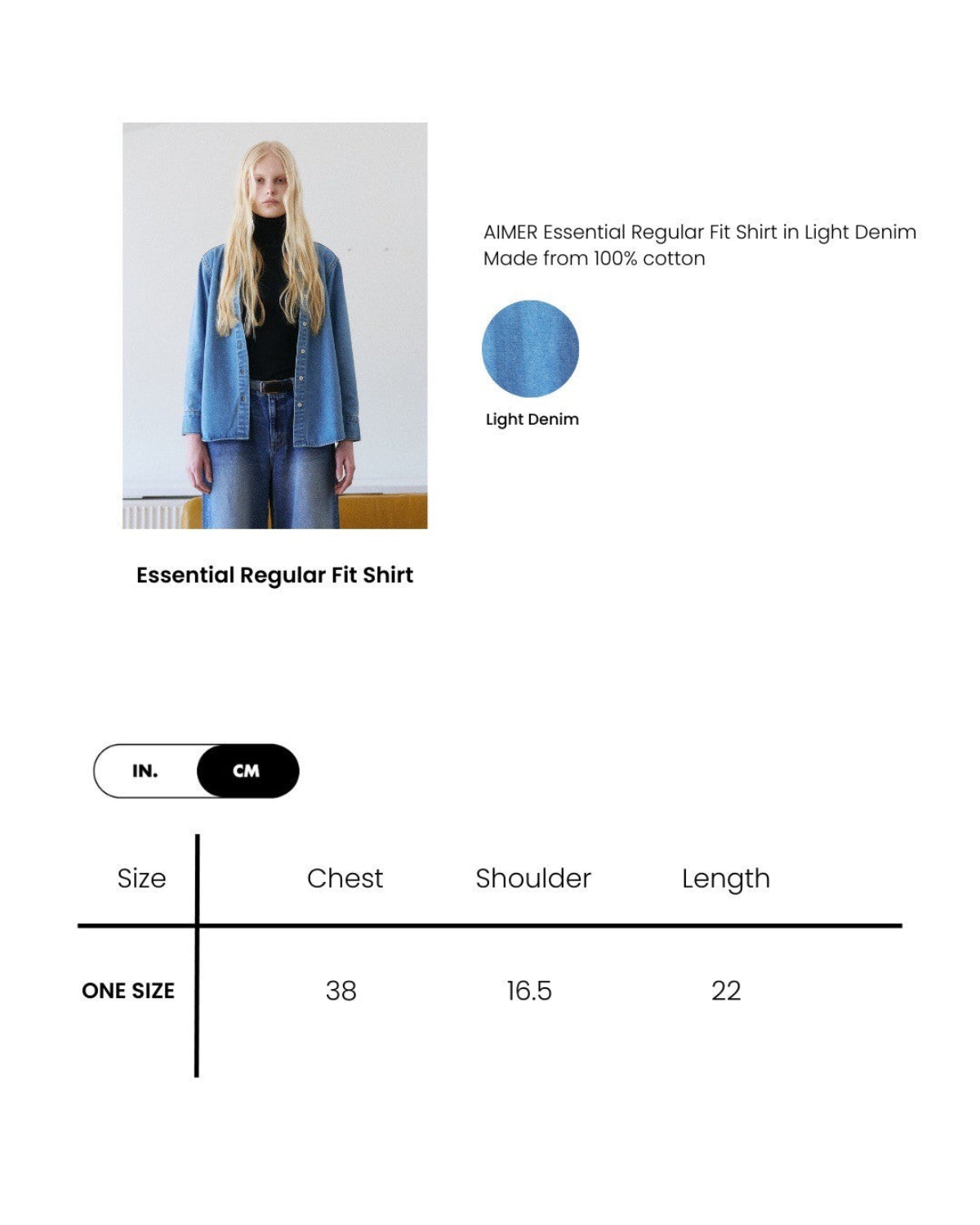 AIMER - Essential Regular Fit Shirt in Light Denim