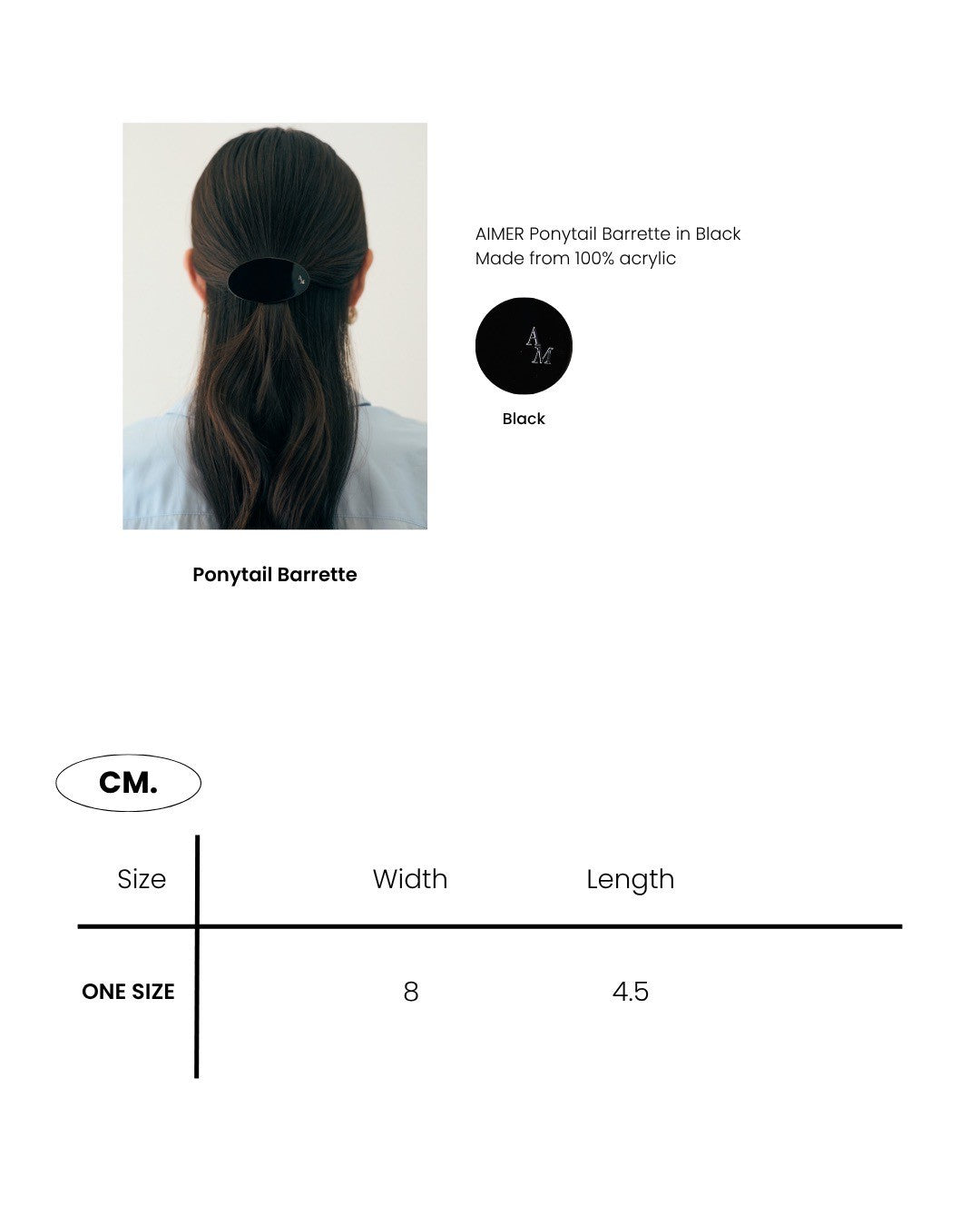 Le Hotelier - Ponytail Barrette in Black