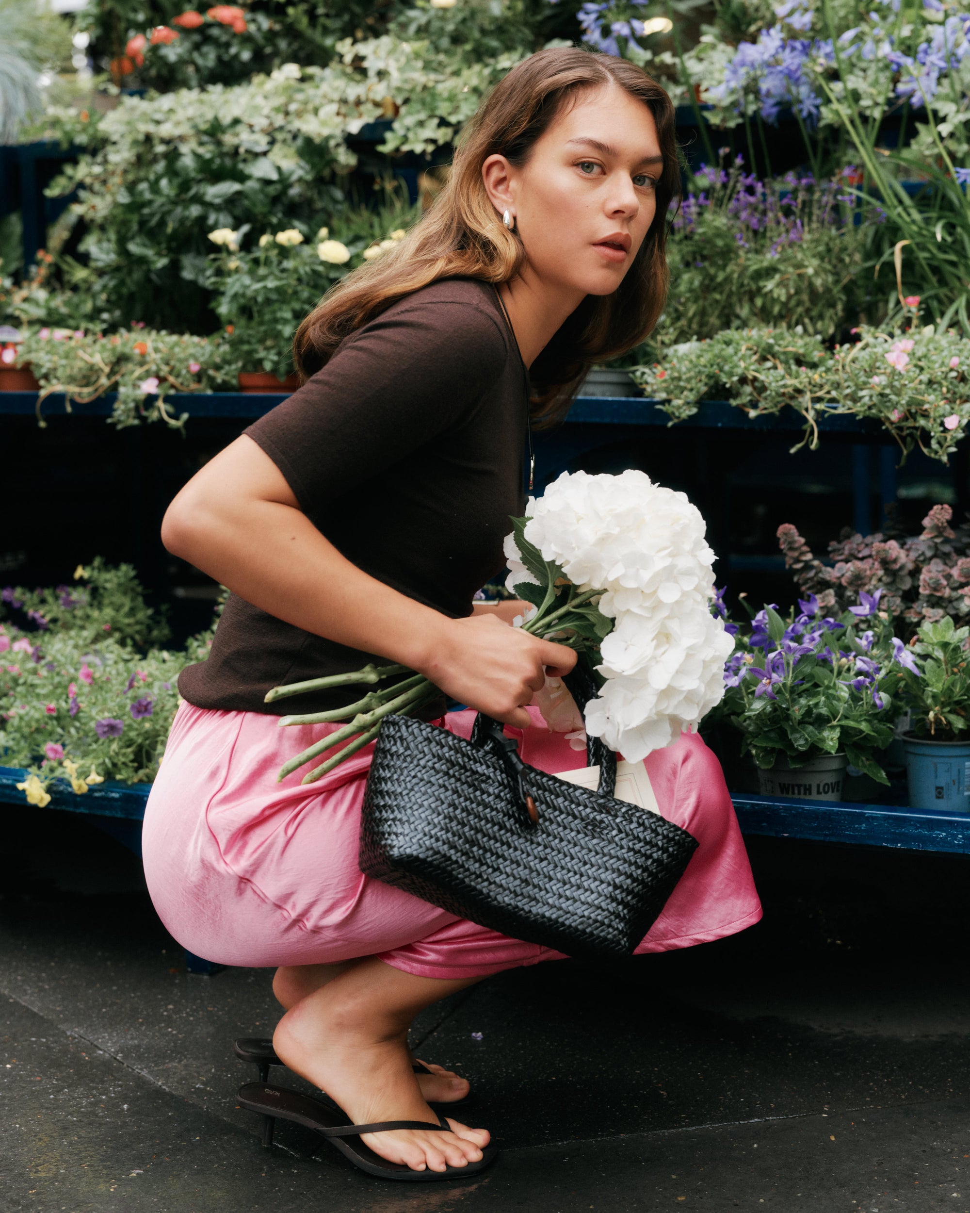 SS25 Lin et Lumière - Le Petite Basket Bag in Black