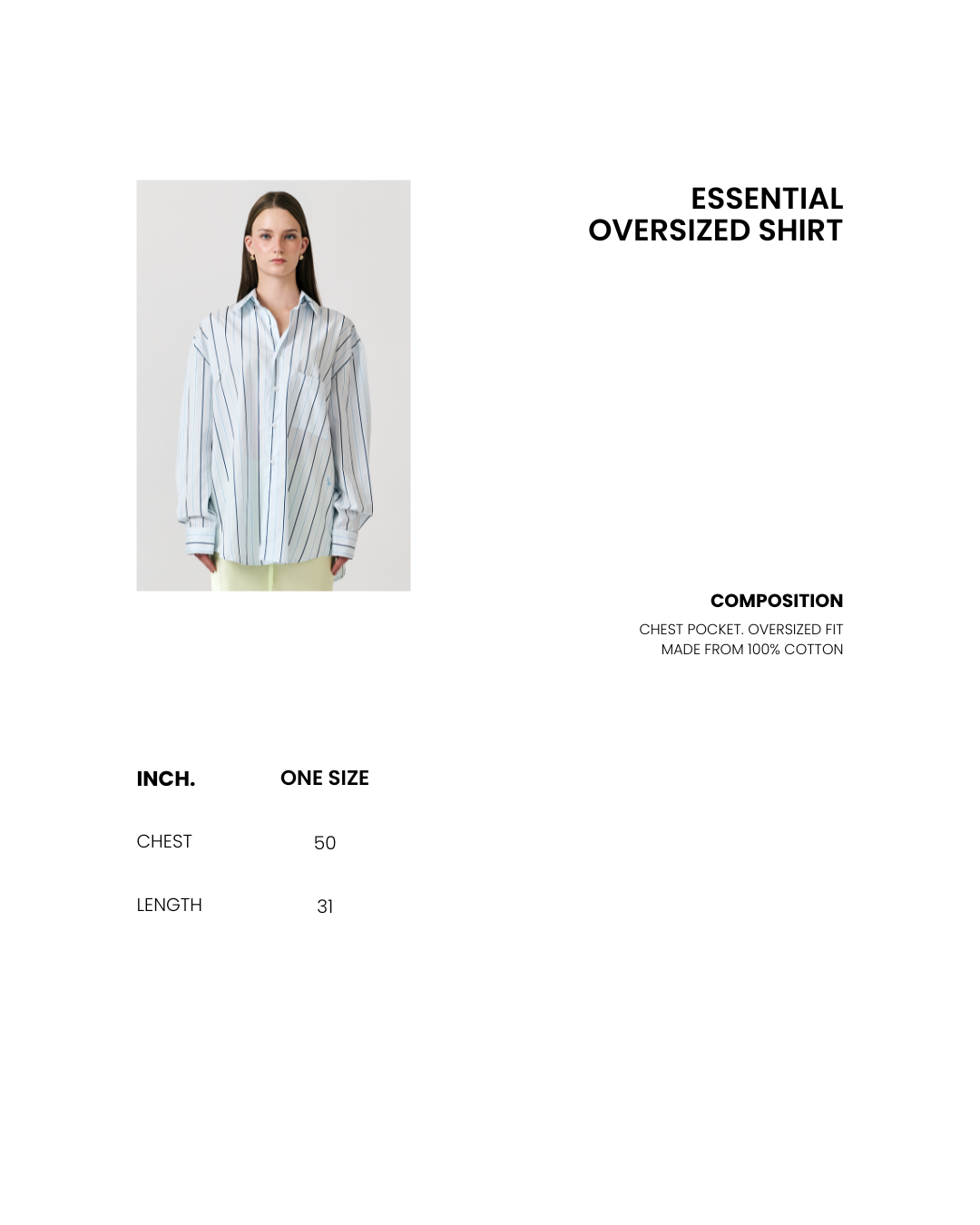 Été Parisien - Essential Oversized Shirt in Yellow Orange Stripe