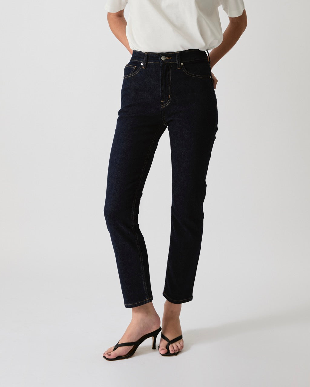 Knit Programme - High Rise Slim Jeans in Dark Denim
