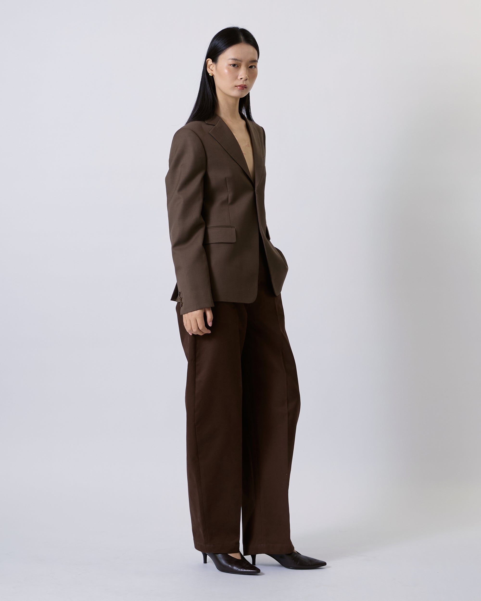 Jungle Urbaine - Slim Fit Blazer in Brown Wool