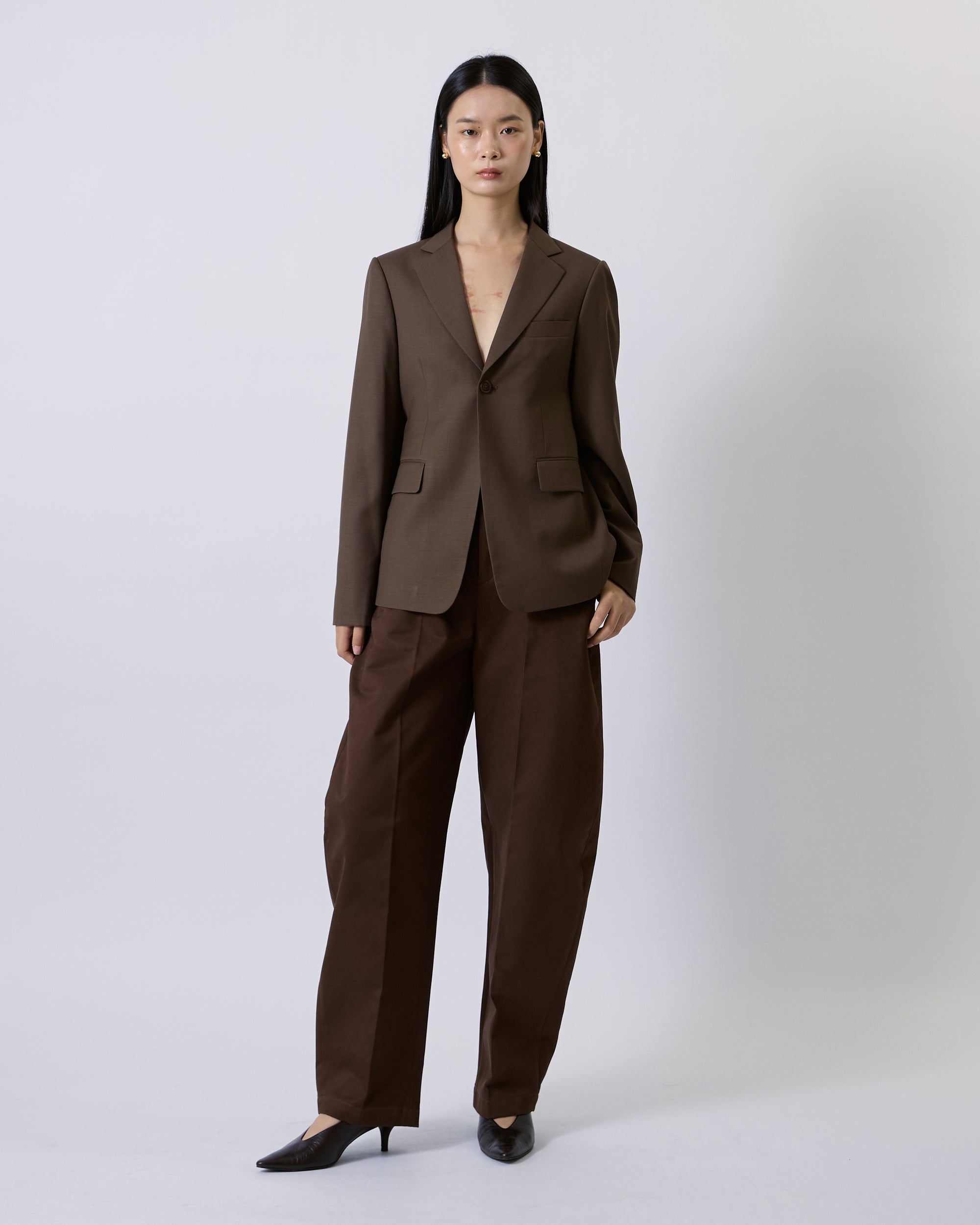 Jungle Urbaine - Slim Fit Blazer in Brown Wool