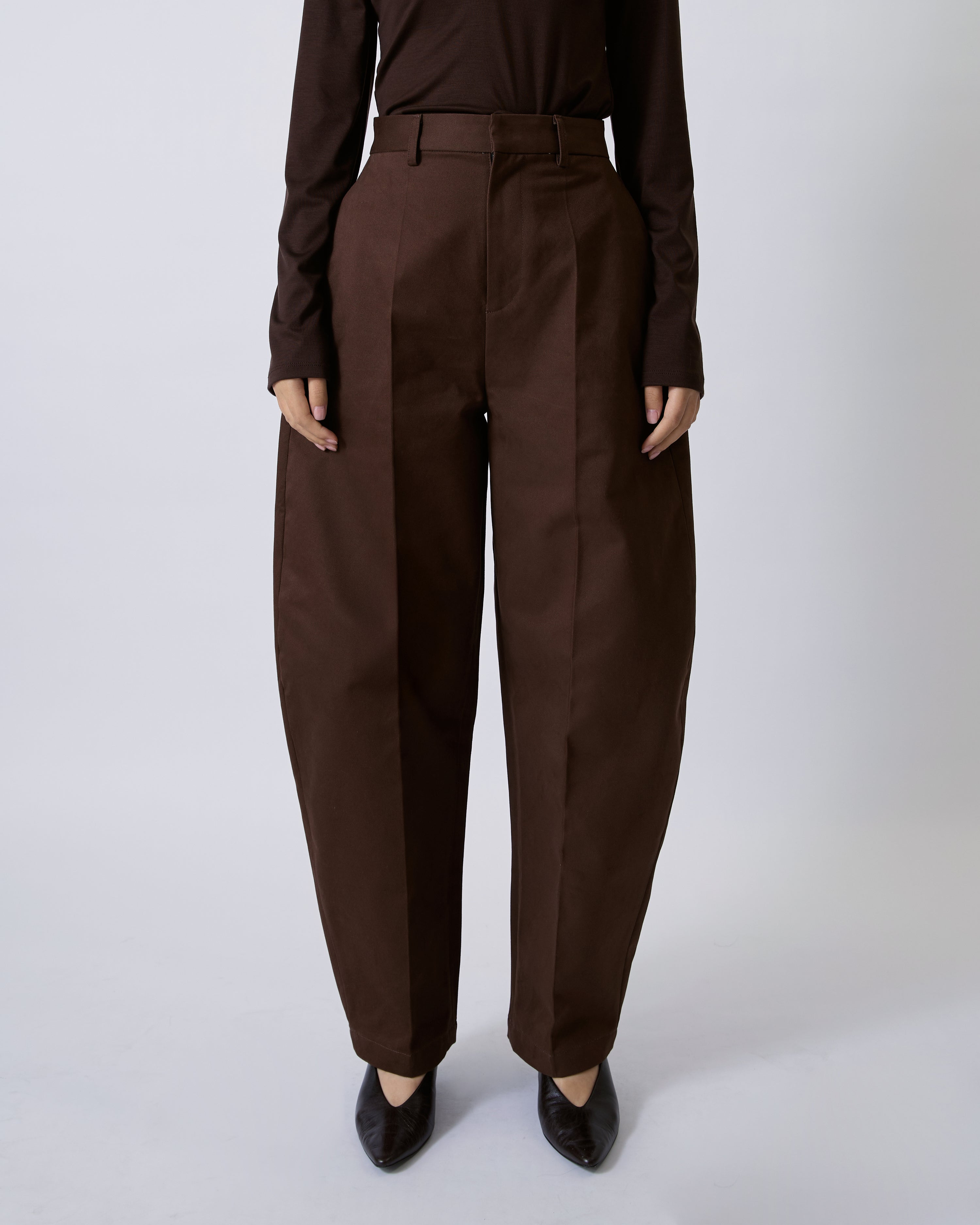 Jungle Urbaine - Barrel Trousers in Brown Wool