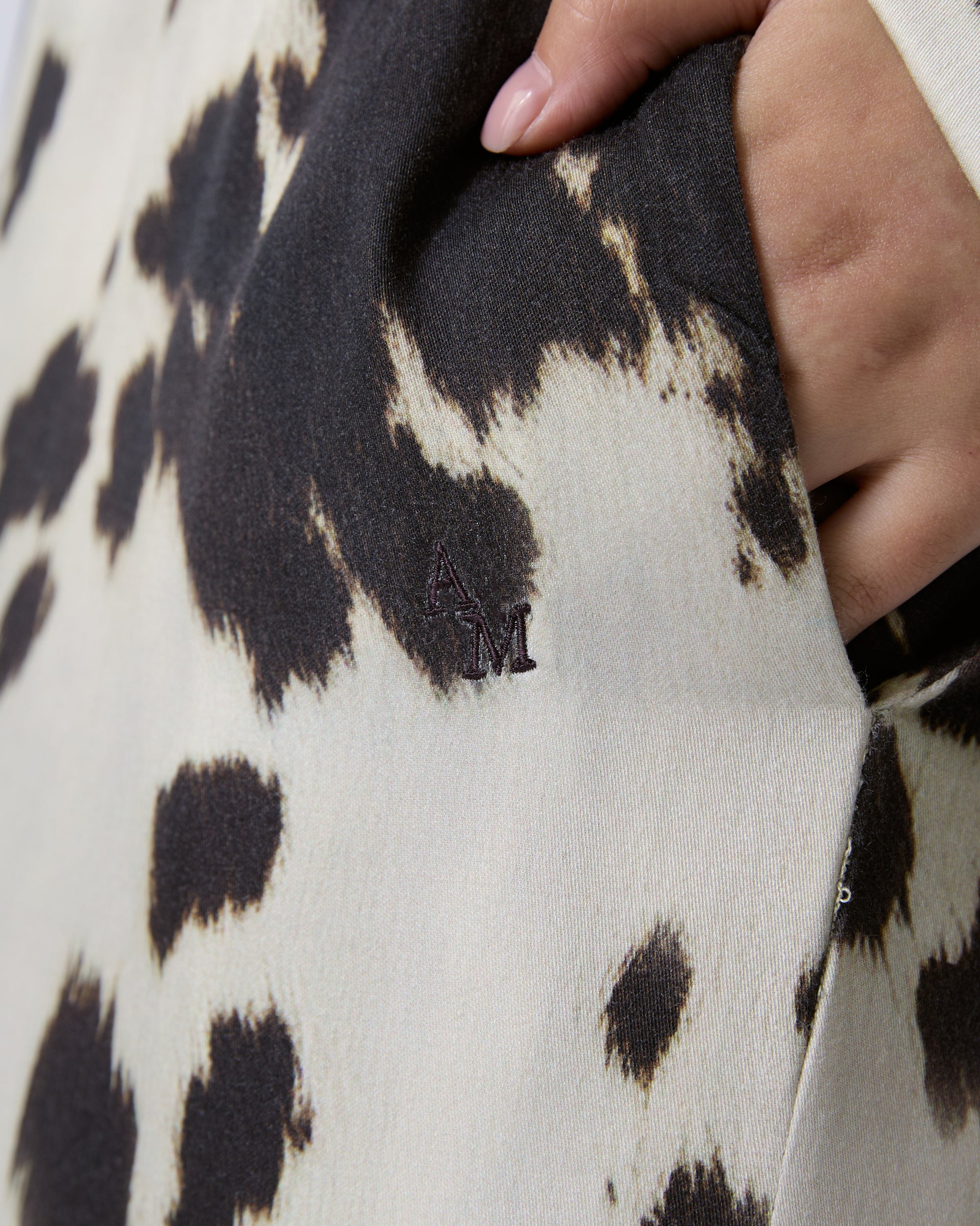 Jungle Urbaine - Elastic Maxi Skirt in Cowhide Print