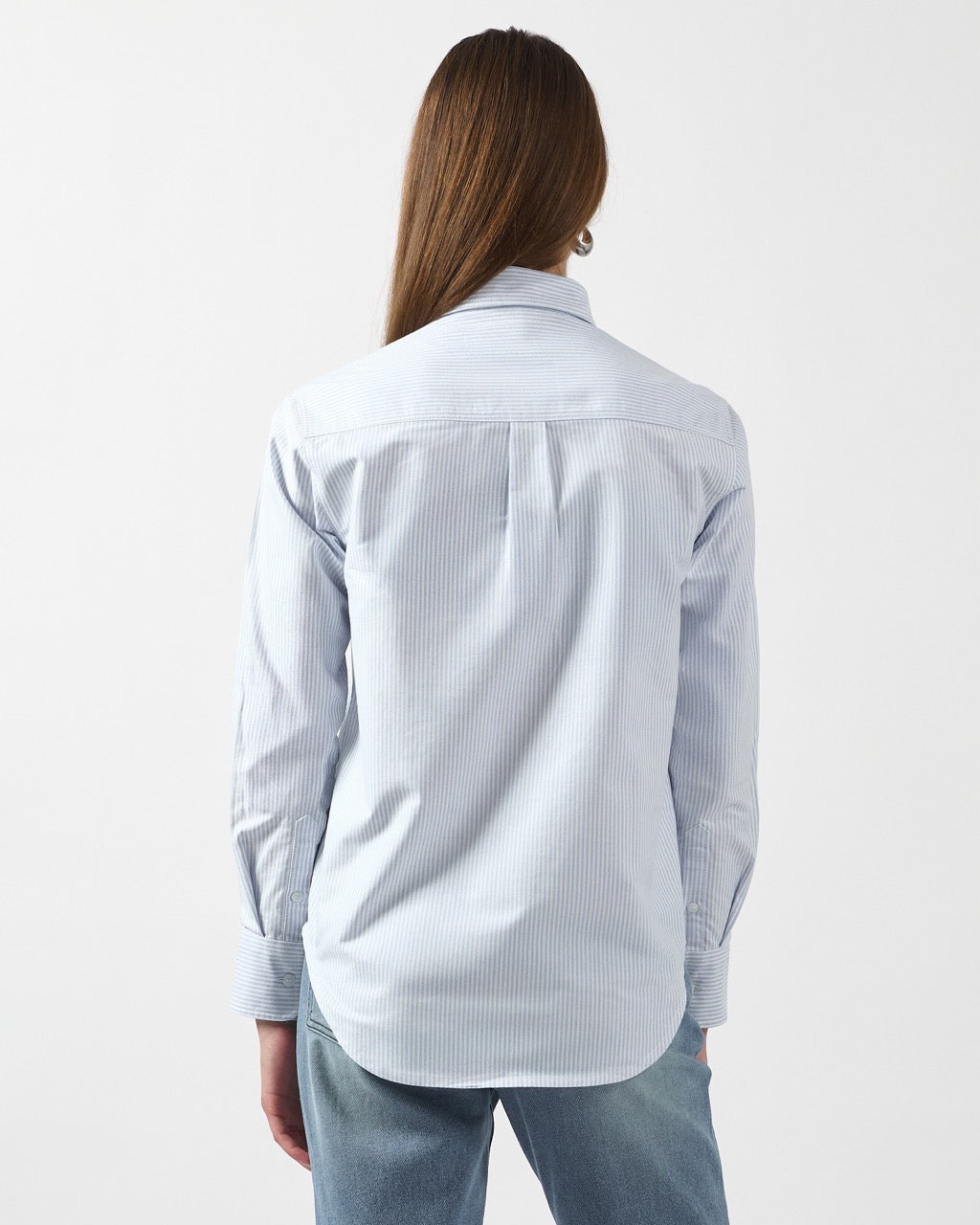AIMER Core Essential - Regular Fit Shirt in White Blue Pinstripe Oxford