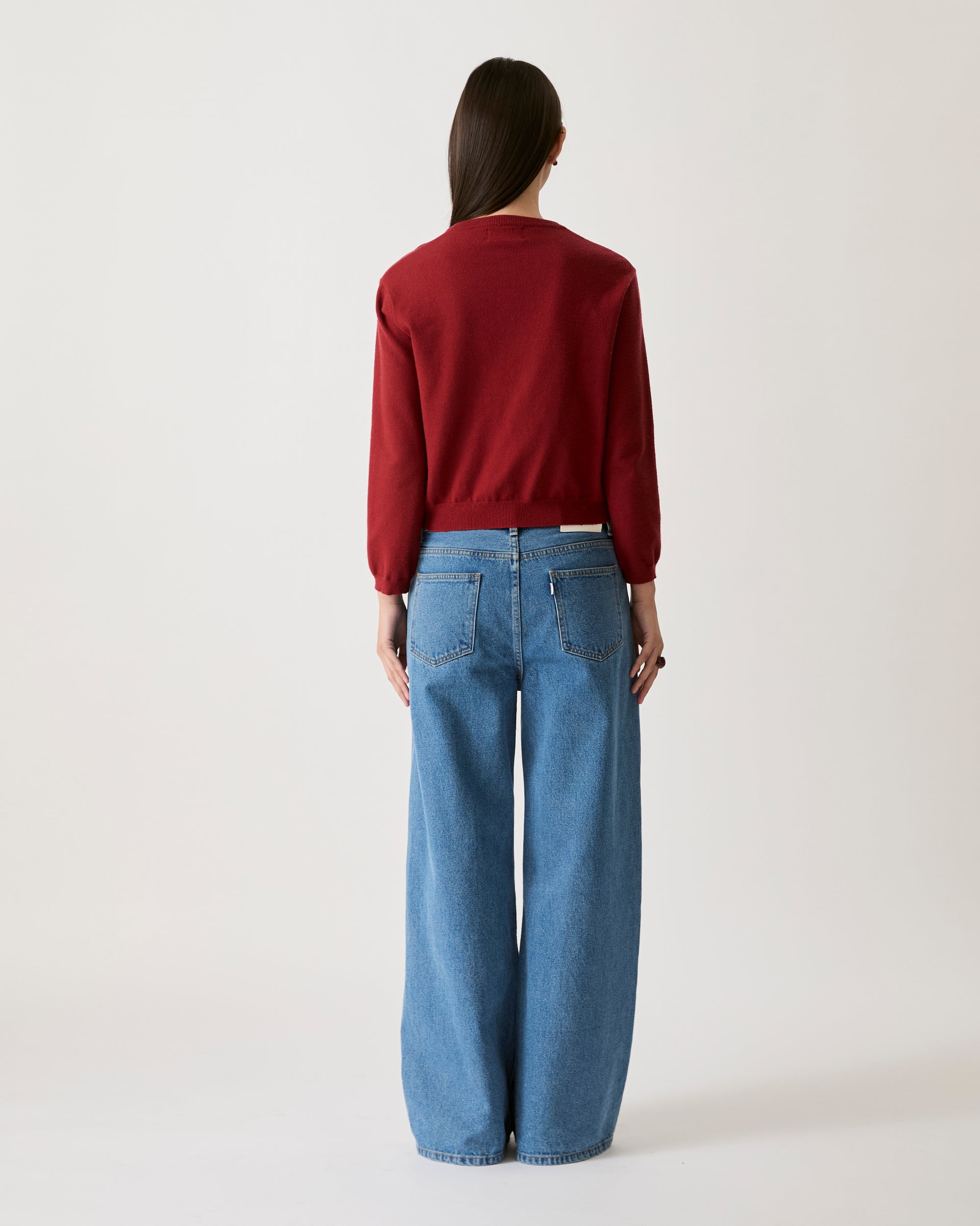 AIMER - Essential Cardigan in Burgundy
