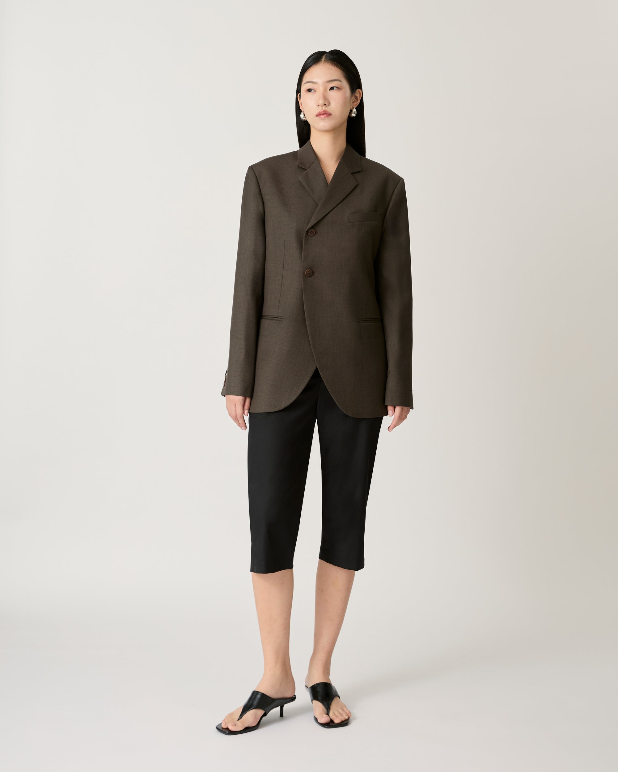 Returns to Nature - Two Button Blazer in Dark Olive