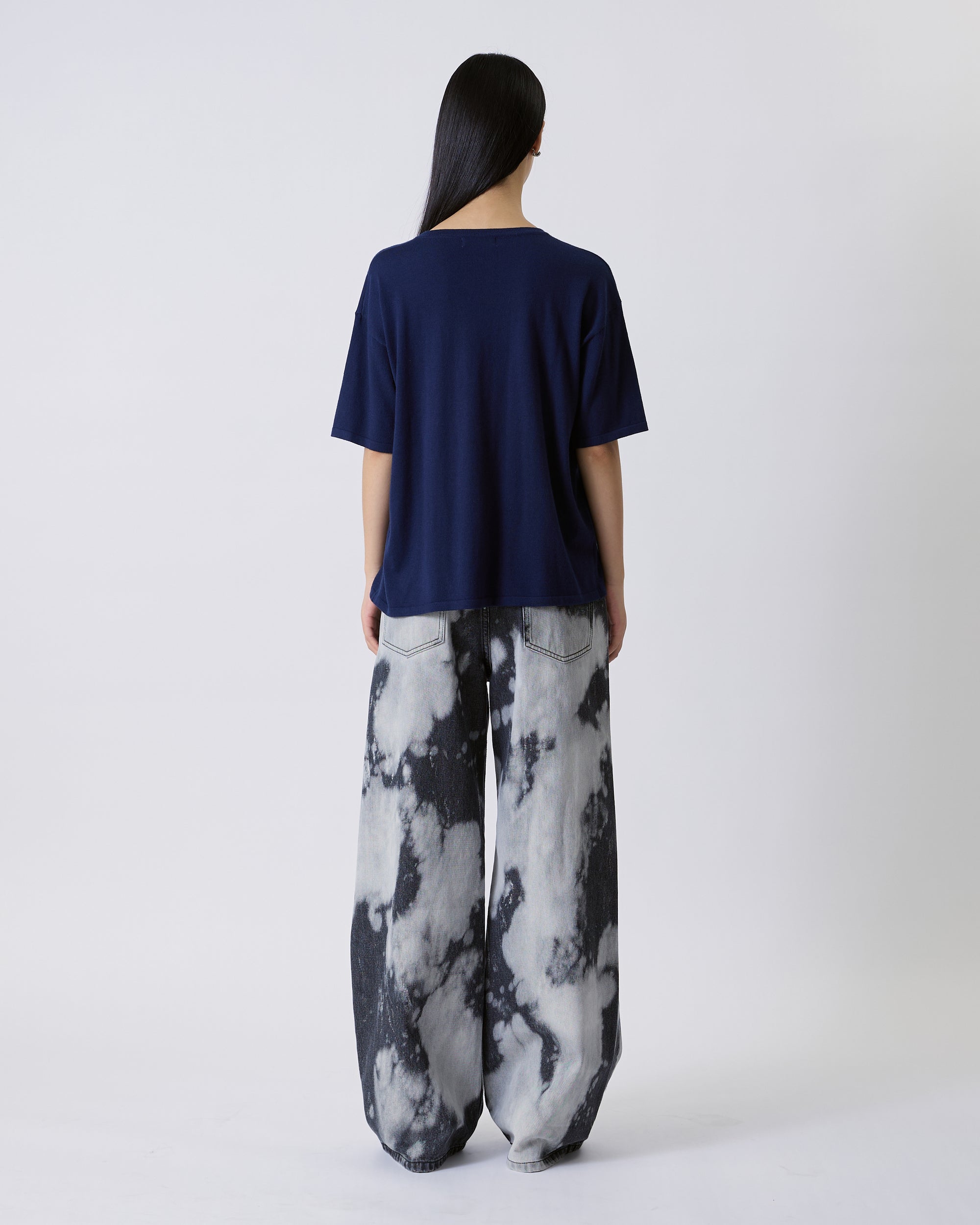 Jungle Urbaine - Oversized Cashmere Tee in Navy