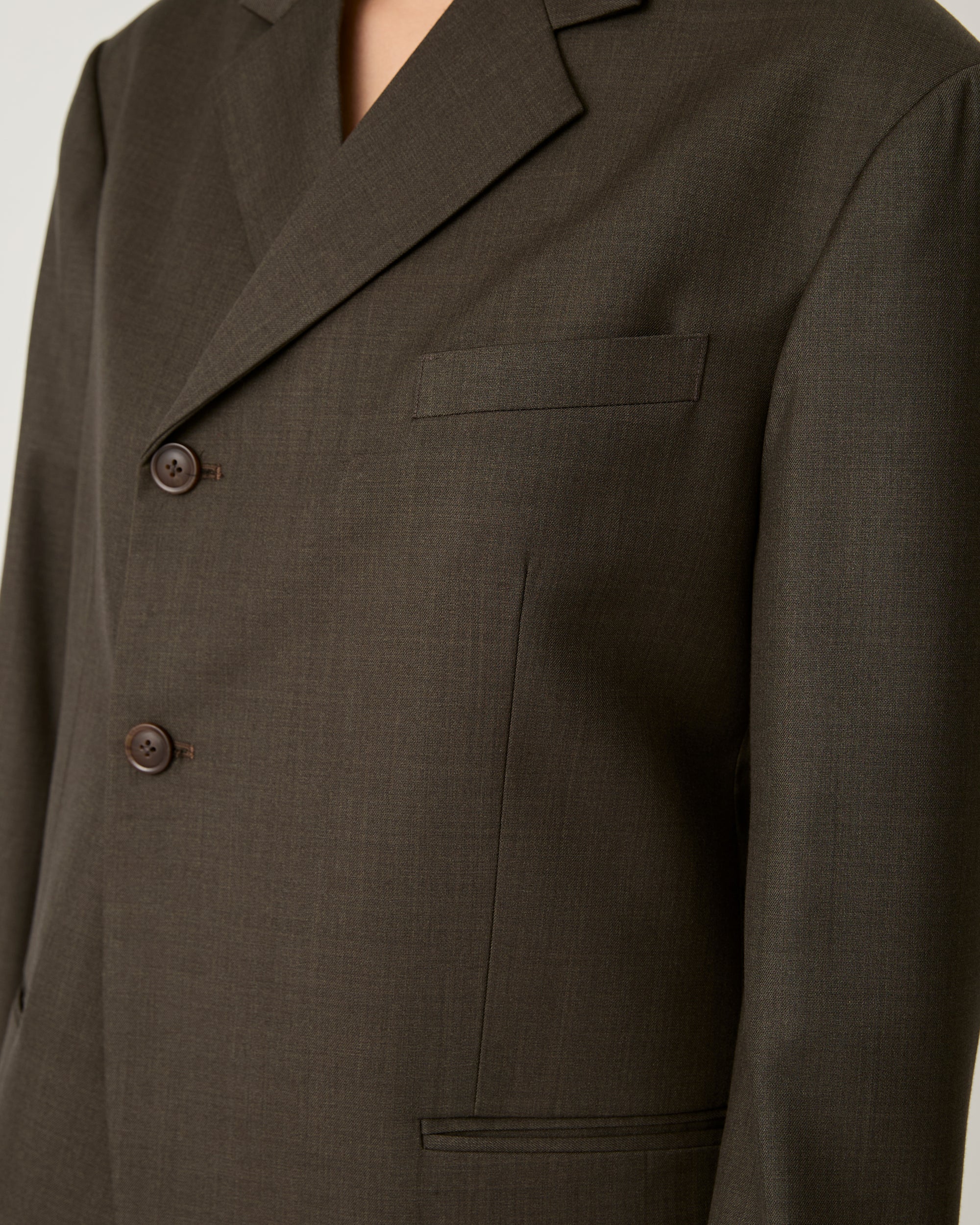 Returns to Nature - Two Button Blazer in Dark Olive