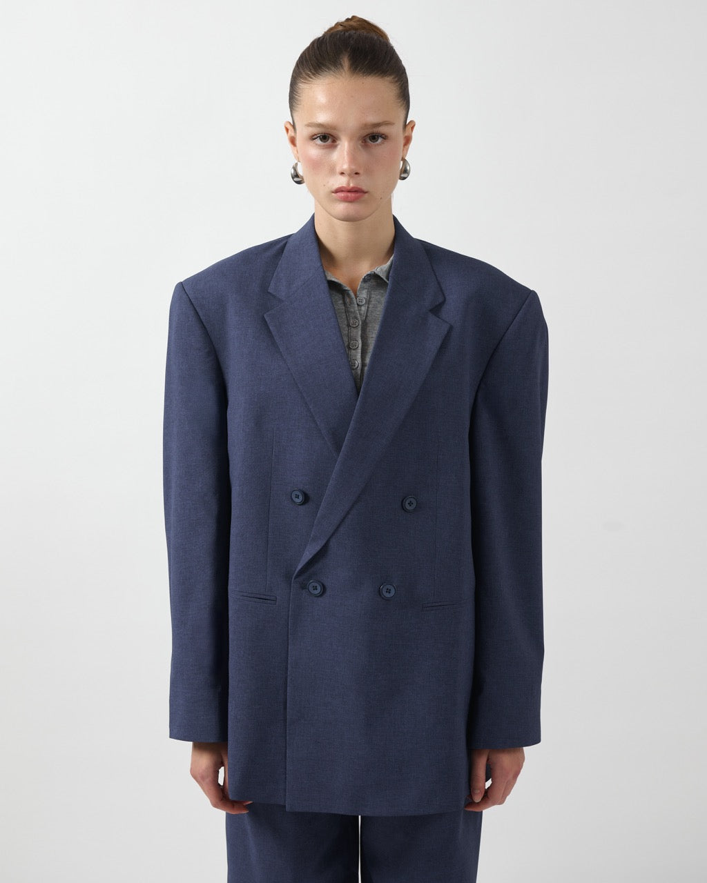 AIMER Core Essential - Double Breasted Blazer in Navy