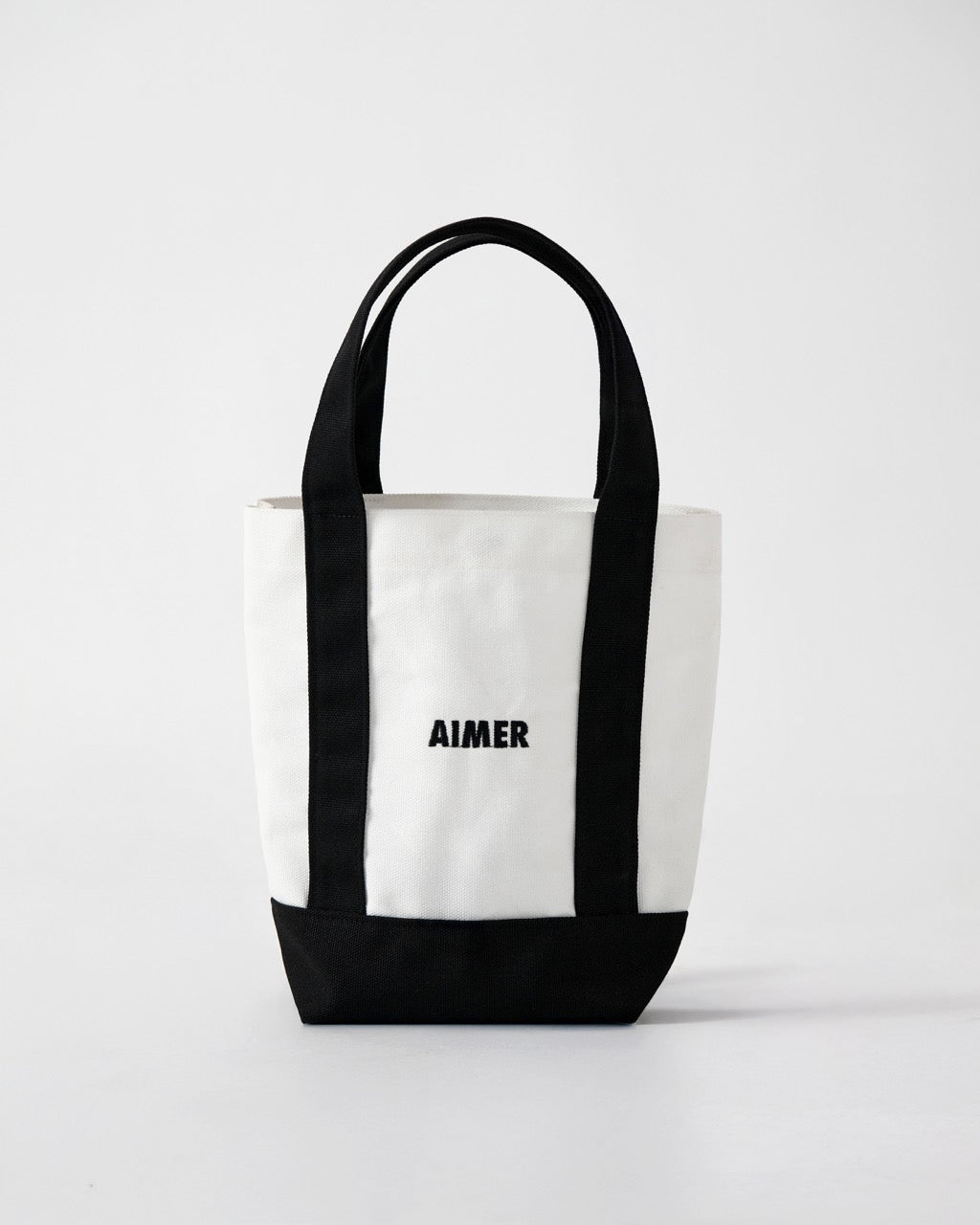 AIMER Denim Edition - Small Tote Bag in Ivory Black Canvas