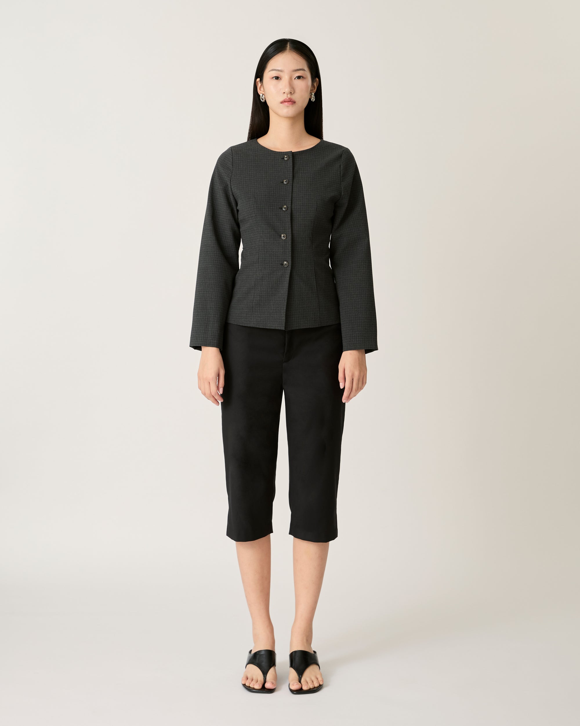 Returns to Nature - Slim Fit Paris Jacket in Charcoal Grey