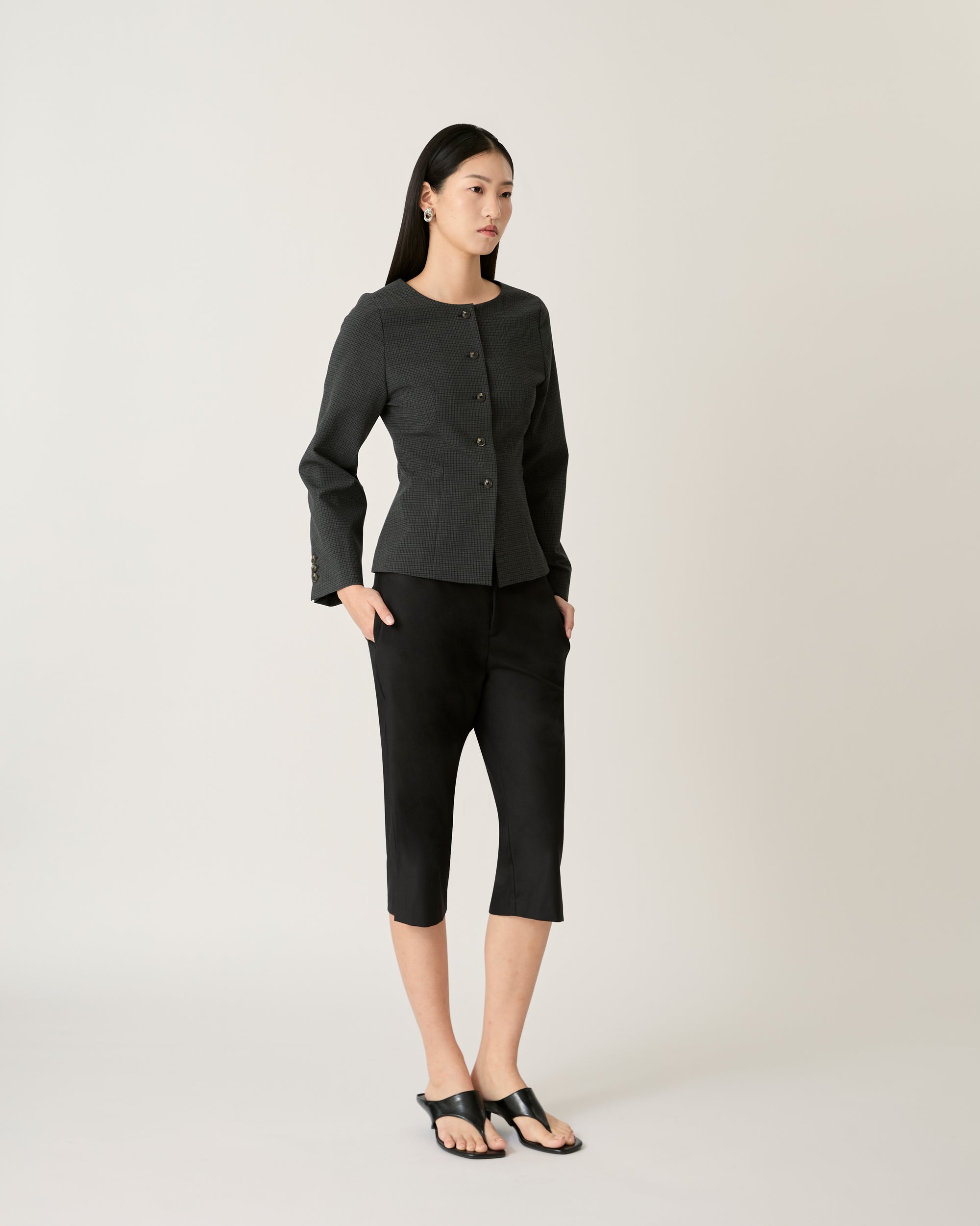 Returns to Nature - Slim Fit Paris Jacket in Charcoal Grey