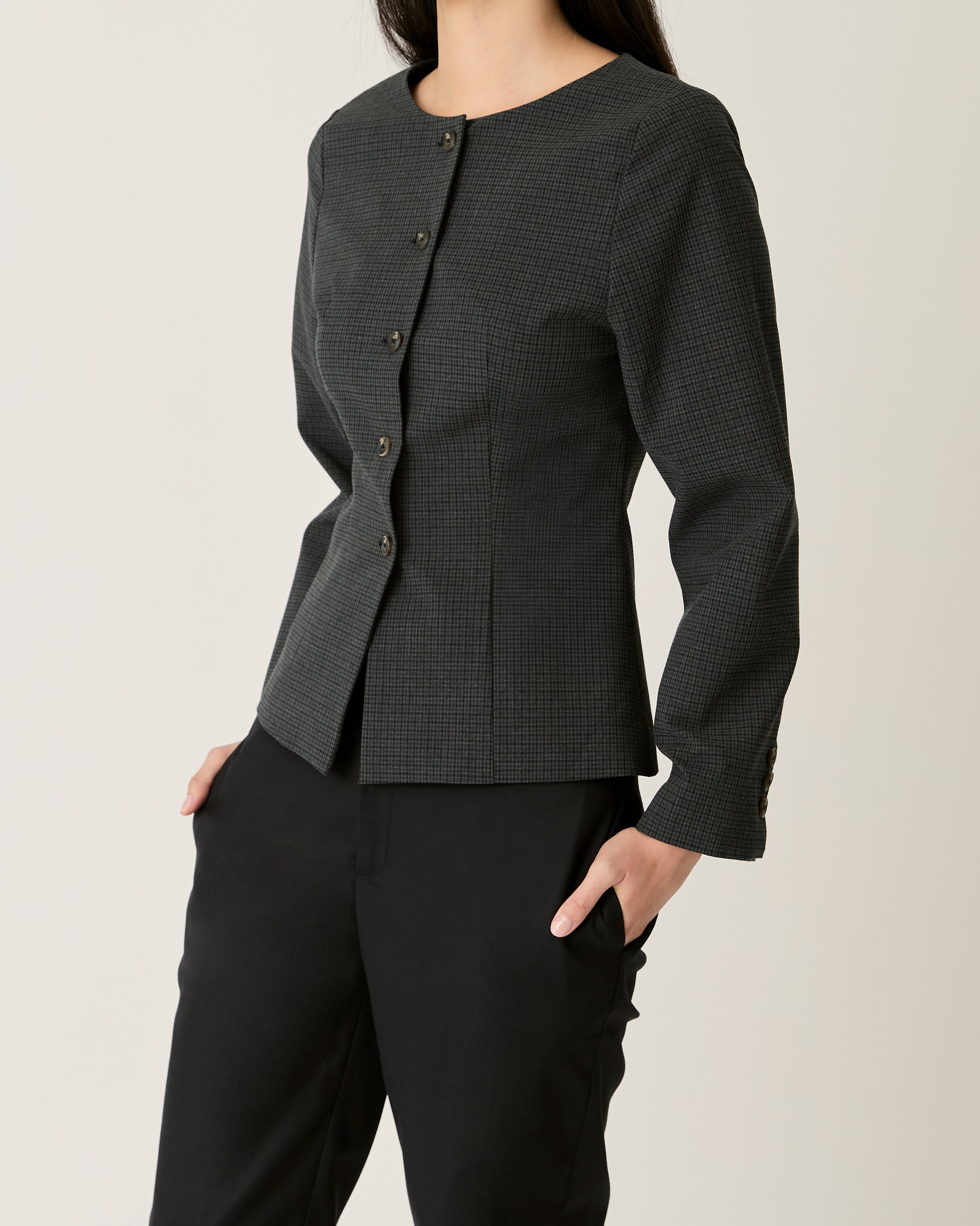 Returns to Nature - Slim Fit Paris Jacket in Charcoal Grey