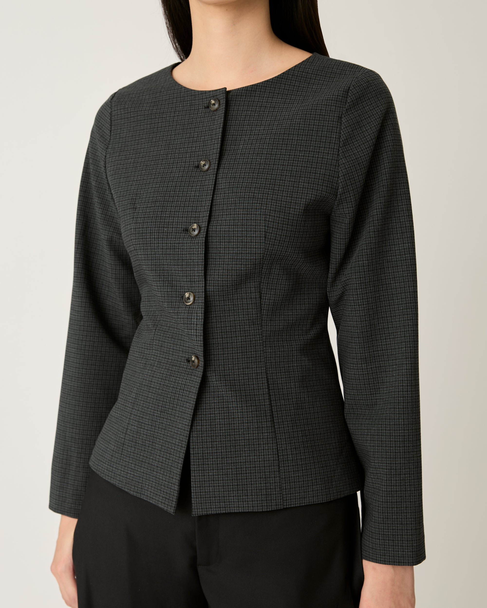 Returns to Nature - Slim Fit Paris Jacket in Charcoal Grey