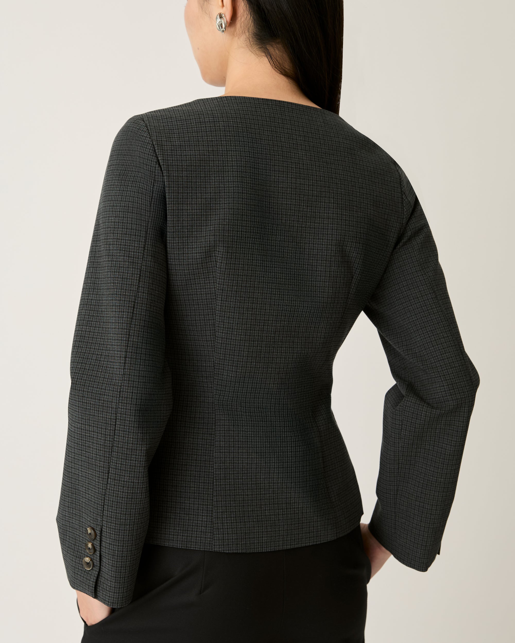 Returns to Nature - Slim Fit Paris Jacket in Charcoal Grey