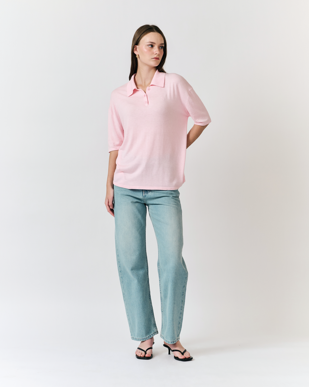 Été Parisien - Oversized Polo Top in Pink