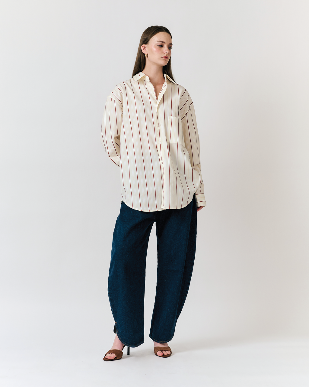 Été Parisien - Essential Oversized Shirt in Yellow Orange Stripe