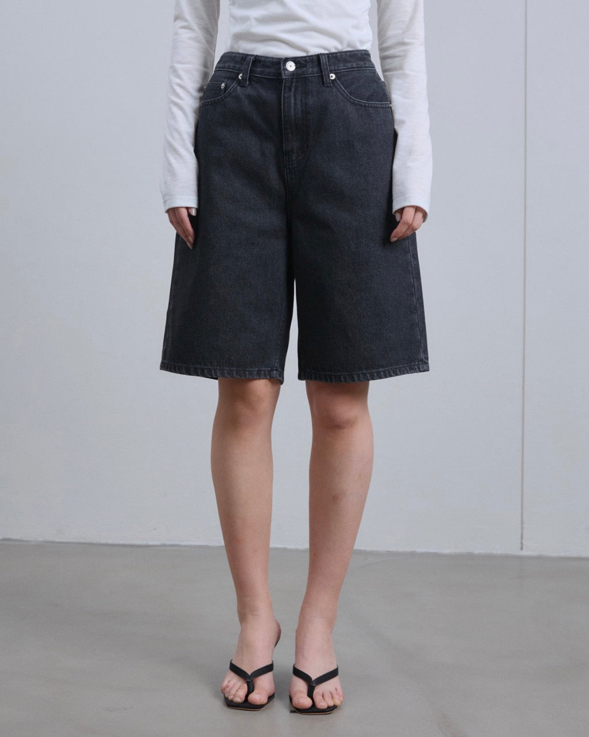 SS25 Denim - Bermuda Denim Shorts in Black
