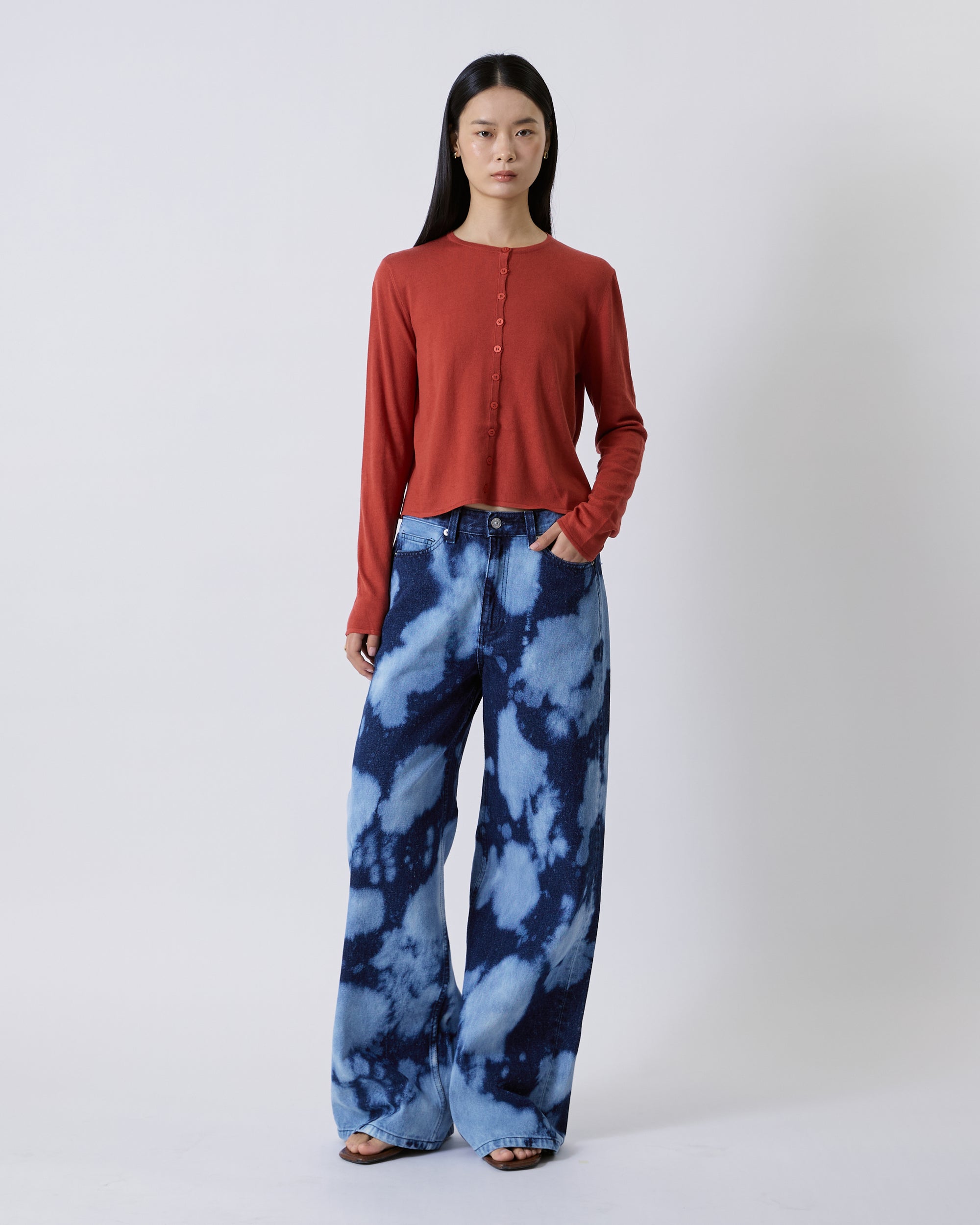 Jungle Urbaine - Cashmere Knitted Cardigan in Burnt Orange