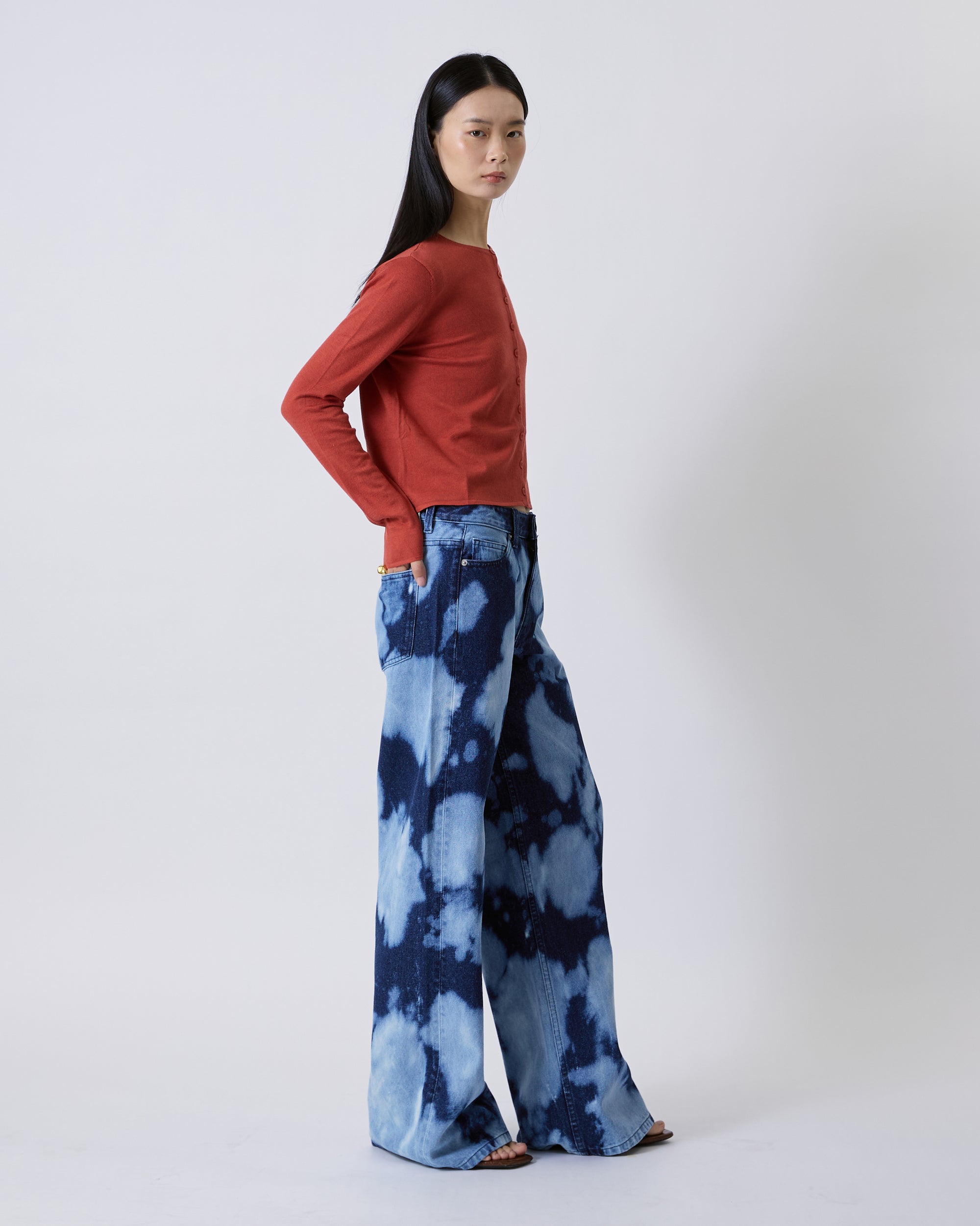 Jungle Urbaine - Cashmere Knitted Cardigan in Burnt Orange