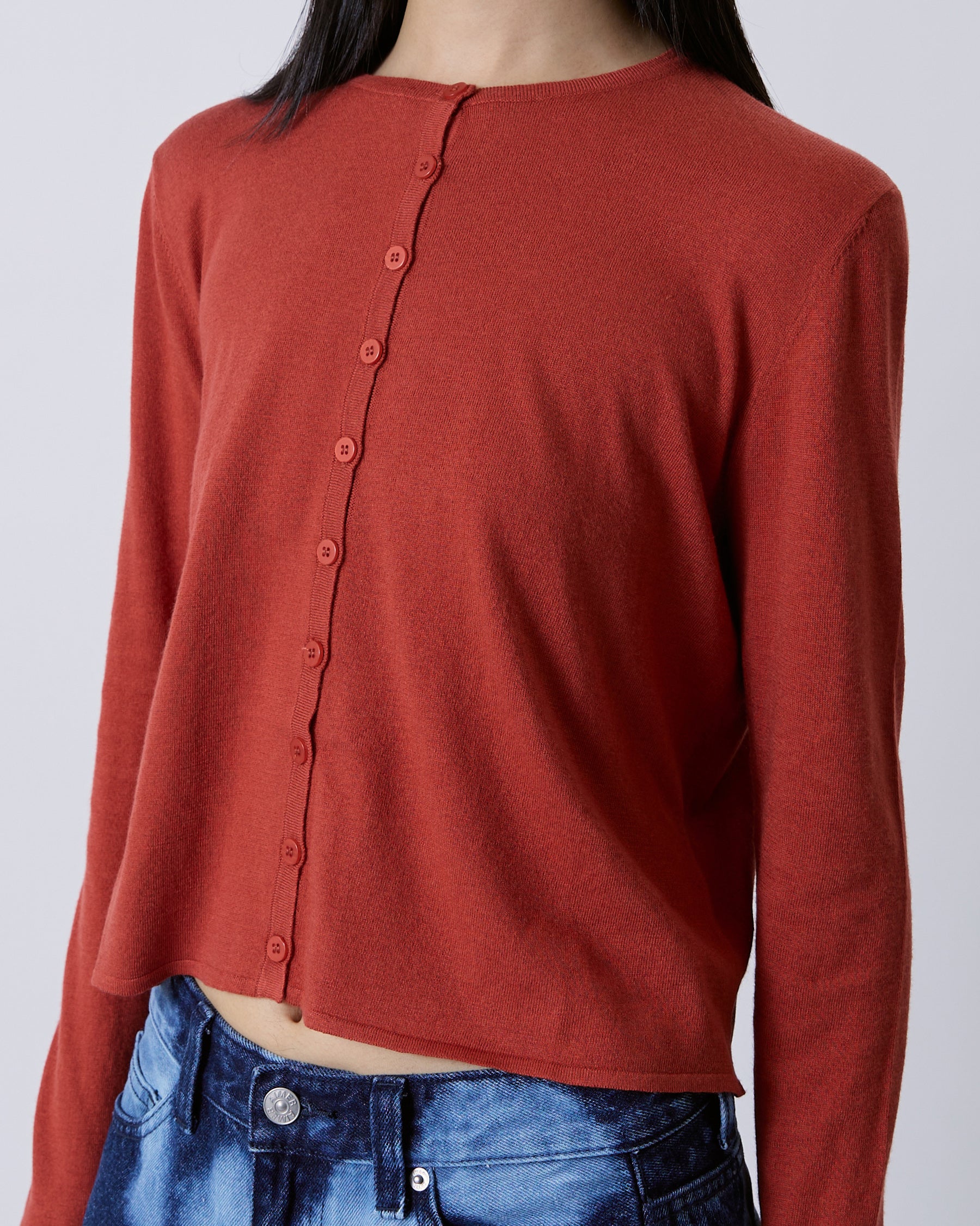 Jungle Urbaine - Cashmere Knitted Cardigan in Burnt Orange