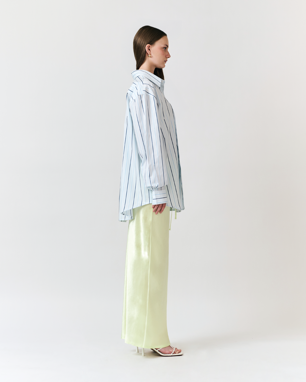 Été Parisien - Satin Maxi Skirt in Melon