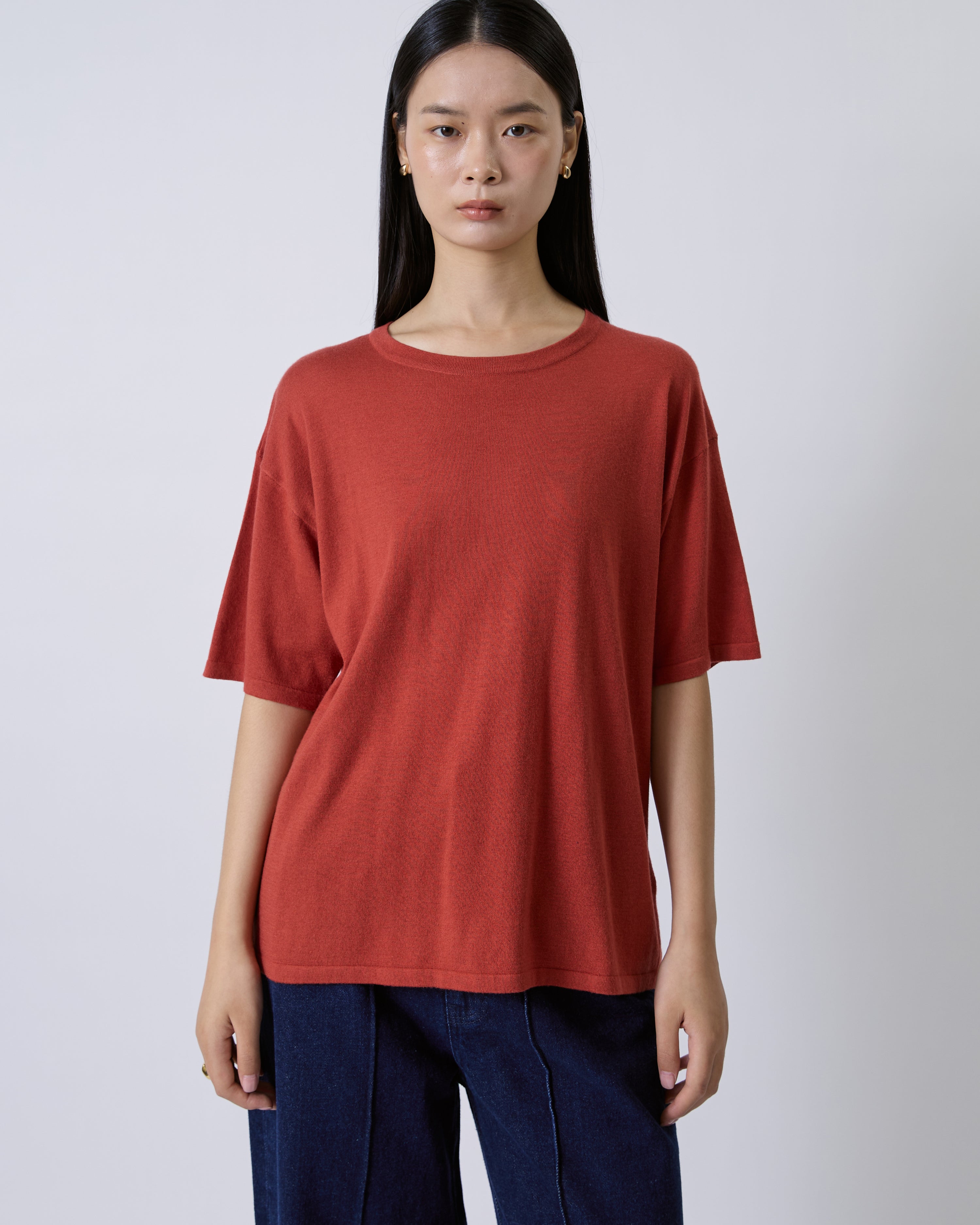 Jungle Urbaine - Oversized Cashmere Tee in Burnt Orange