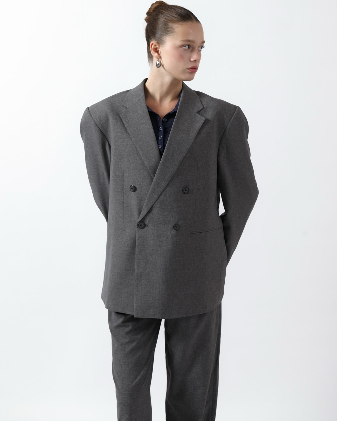 AIMER Core Essential - Double Breasted Blazer in Grey