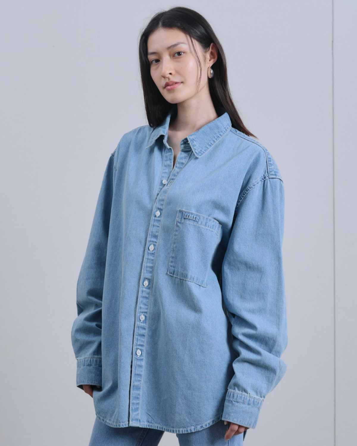 SS25 Denim - Denim Oversized Shirt in Light Faded Wash