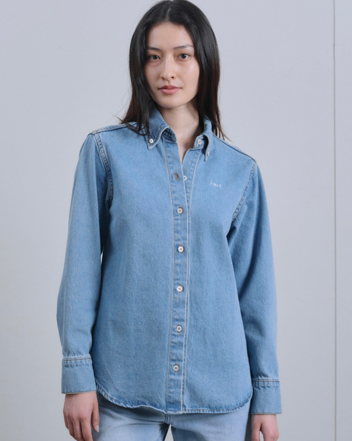 AIMER - Essential Regular Fit Shirt in Light Denim