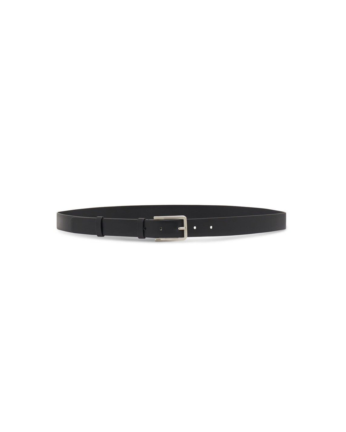 AIMER - Essential Leather Belt in Black Silver