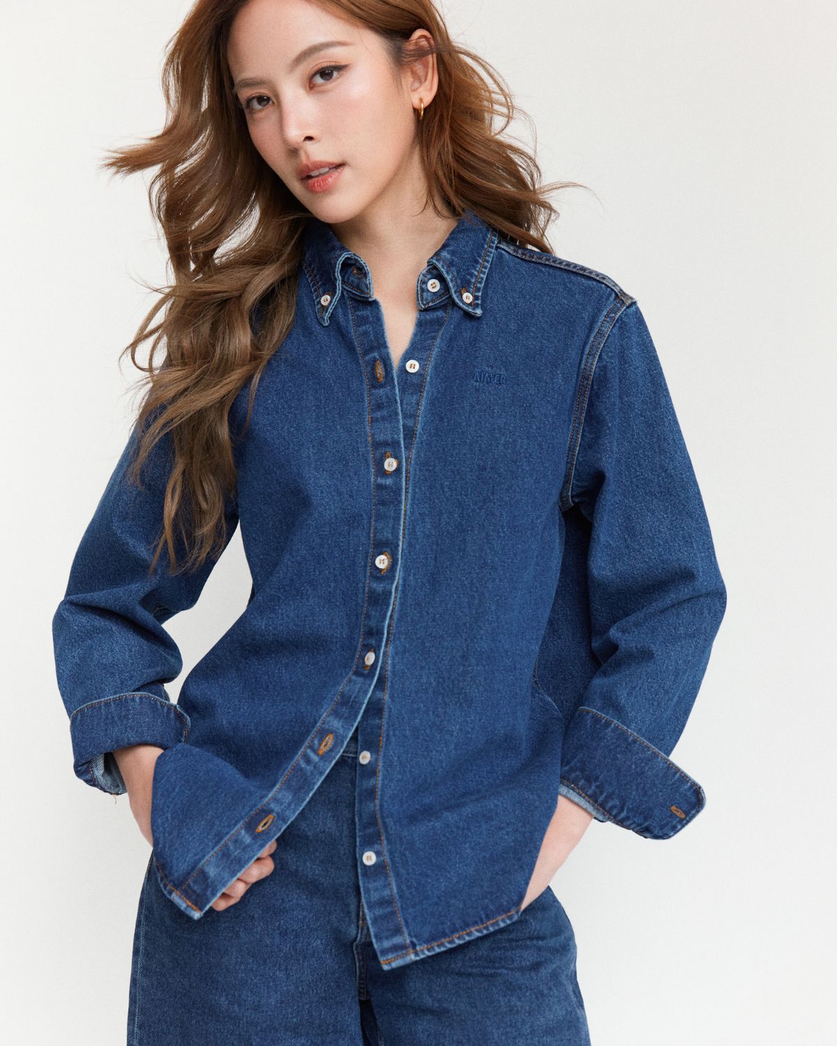 AIMER Denim Edition - Essential Regular Fit Shirt in Indigo Denim