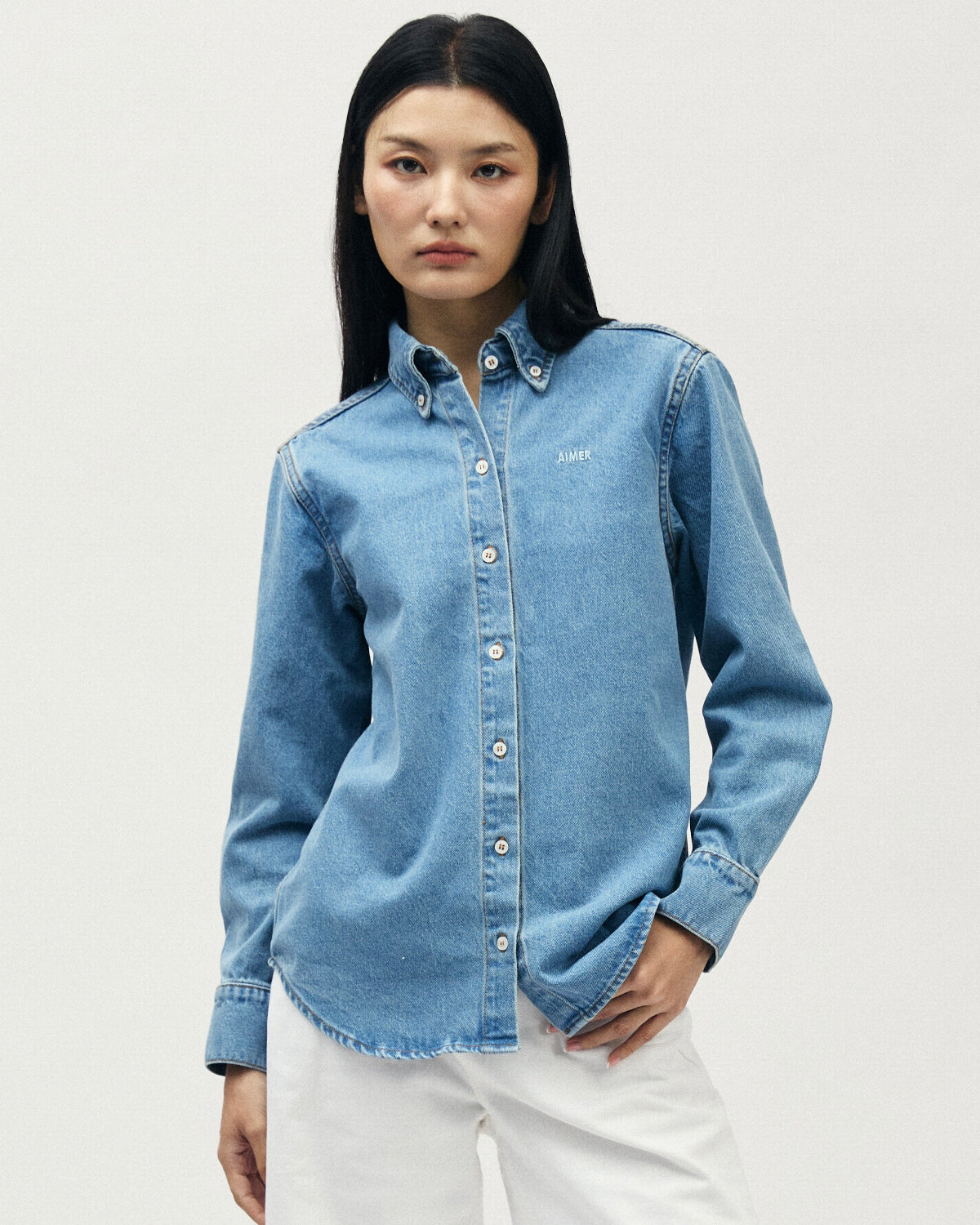 AIMER - Essential Regular Fit Shirt in Light Denim