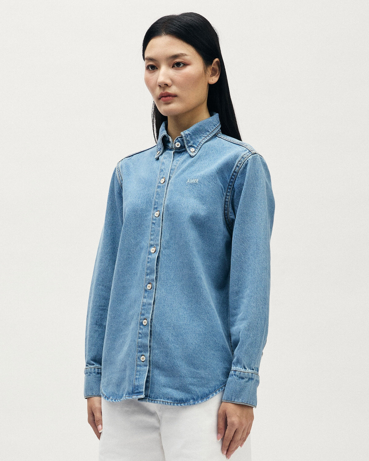 AIMER - Essential Regular Fit Shirt in Light Denim