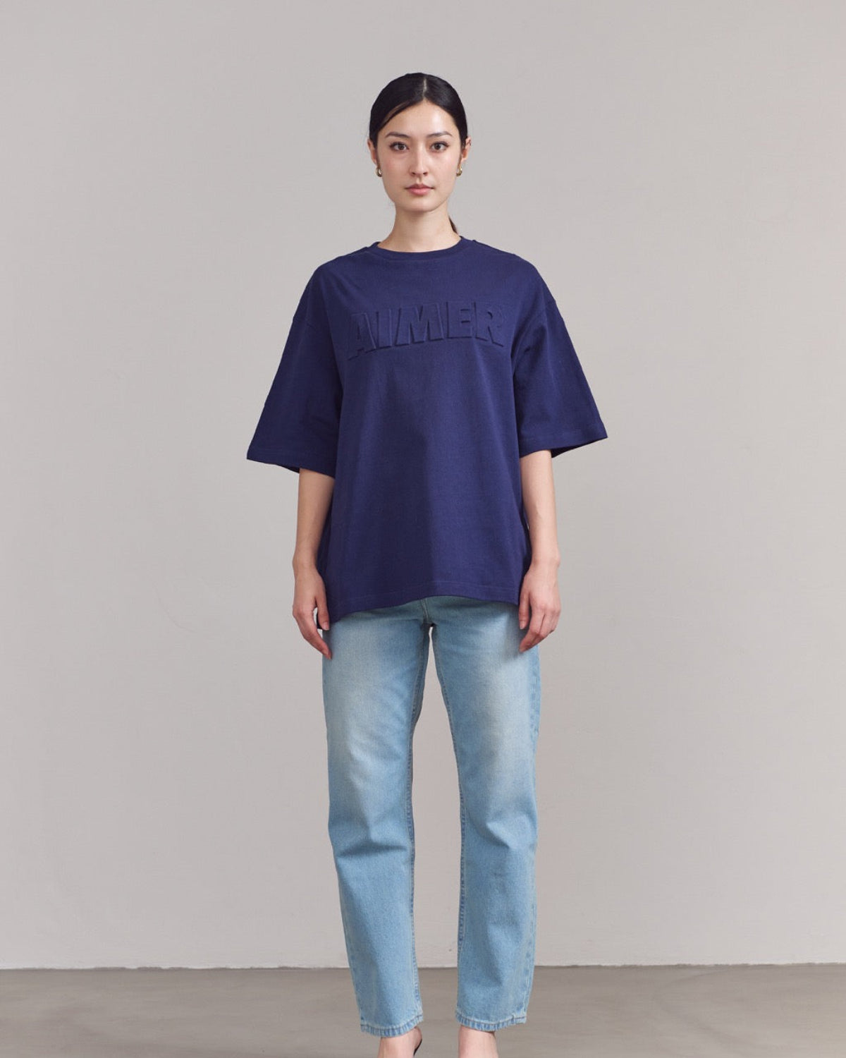 AIMER - Embossed T-Shirt in Navy