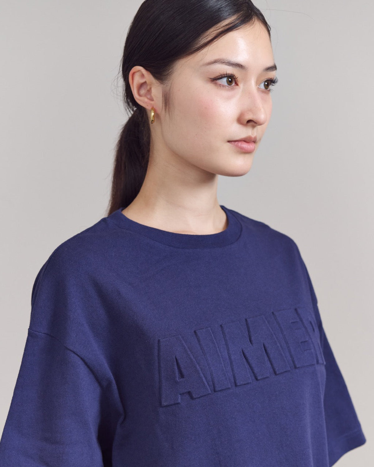 AIMER - Embossed T-Shirt in Navy